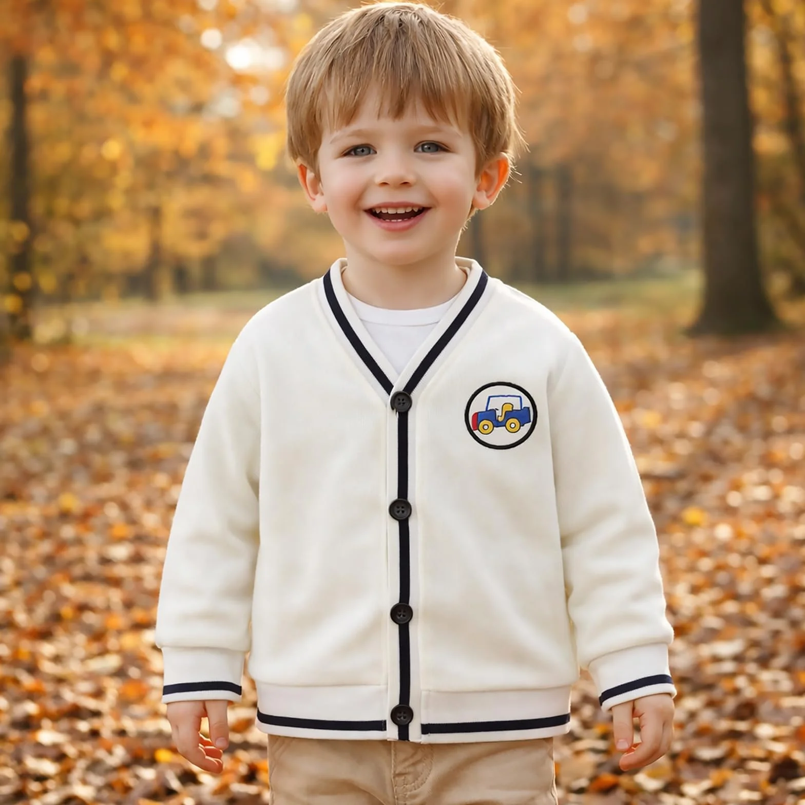 Cardigan à Manches Longues pour bébé garçon Vêtements d'extérieur à col en V Manteau d'automne et d'hiver
