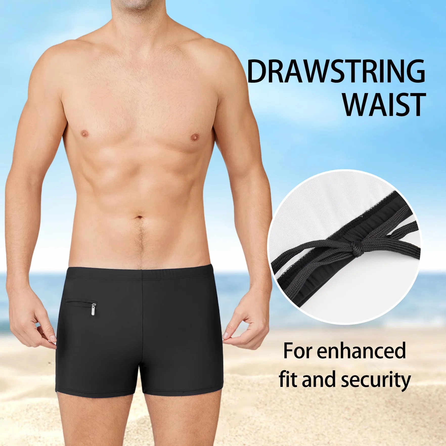 Maillot de Bain Homme Short séchage Rapide Boxers de Bain Compétition