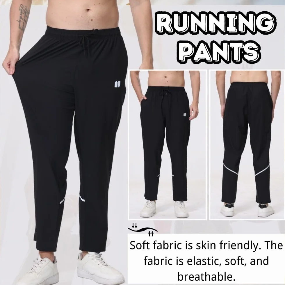 Lot de 3 Pantalons de survêtement athlétiques pour Homme, Poches élastiques à Fermeture éclair
