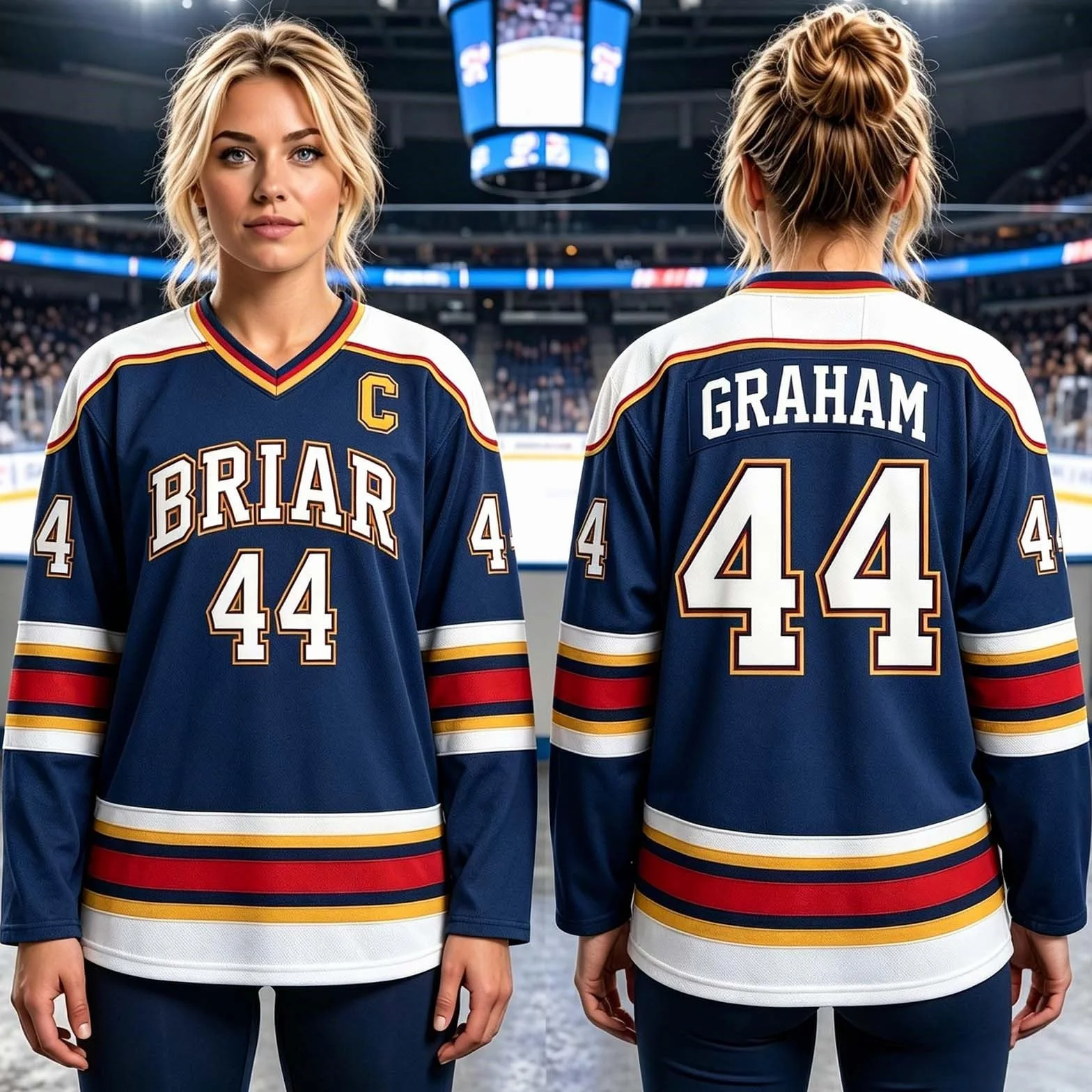 Maillot de Hockey Grahams 44 Sweatshirt Uniforme Hockey sur Glace Col V Manches Longues
