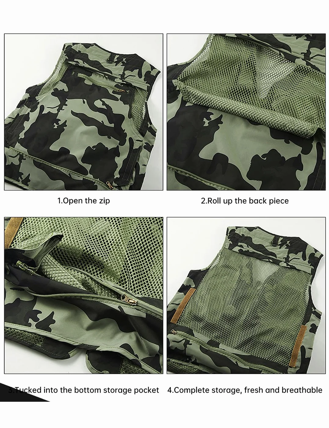 Gilet cargo en maille pour homme avec poches multiples