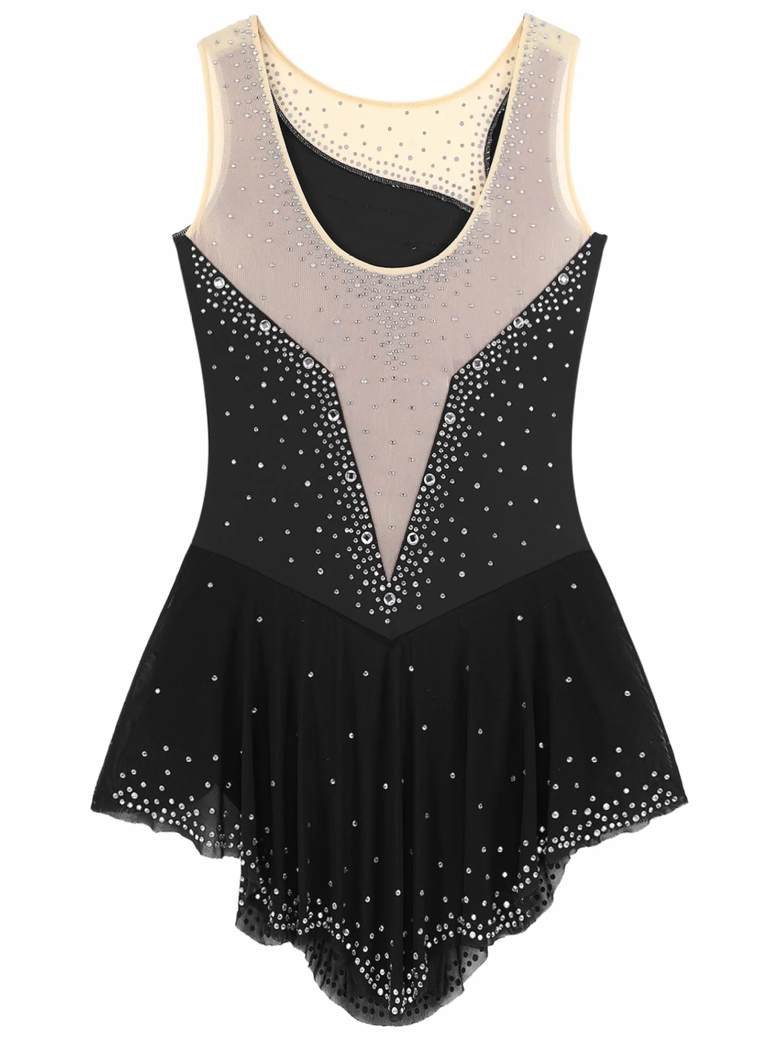 Robe Patinage Artistique Strass Justaucorps Gymnastique Danse sur Glace