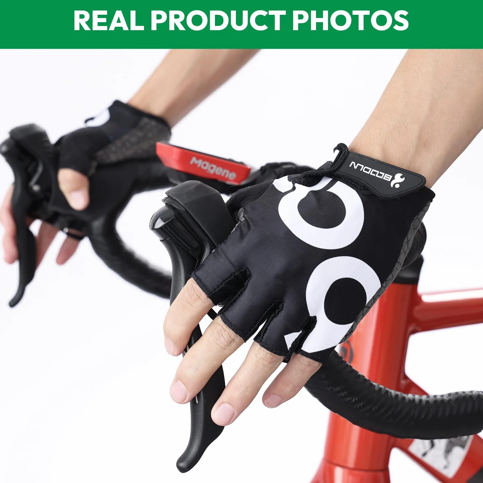 Mitaine Homme Gant VTT Femme Gants Cyclisme Vélo Demi Doigts Rembourrés Anti-dérapant Sport