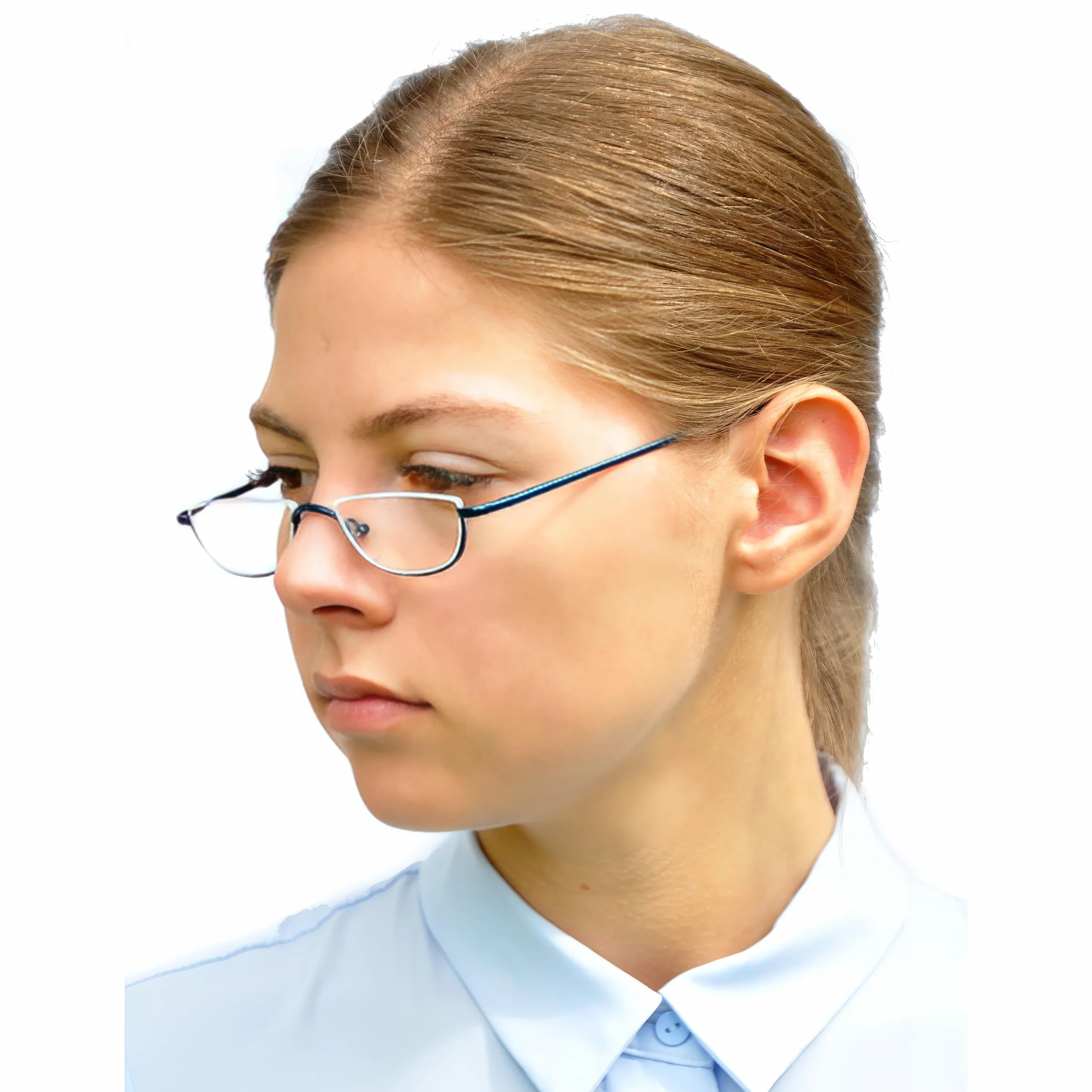 Lunettes de Lecture Demi Lune Style Vintage Cadre en Acier Inoxydable Unisexe Homme et Femme avec Étui
