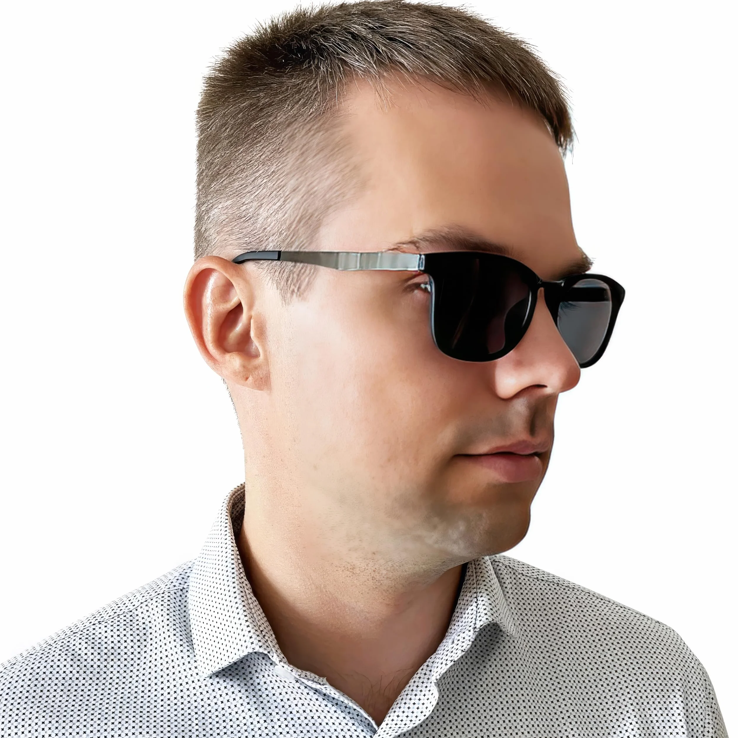 Lunettes de Soleil de Lecture Rectangles Tendance Monture Plastique Branches Métal Noir