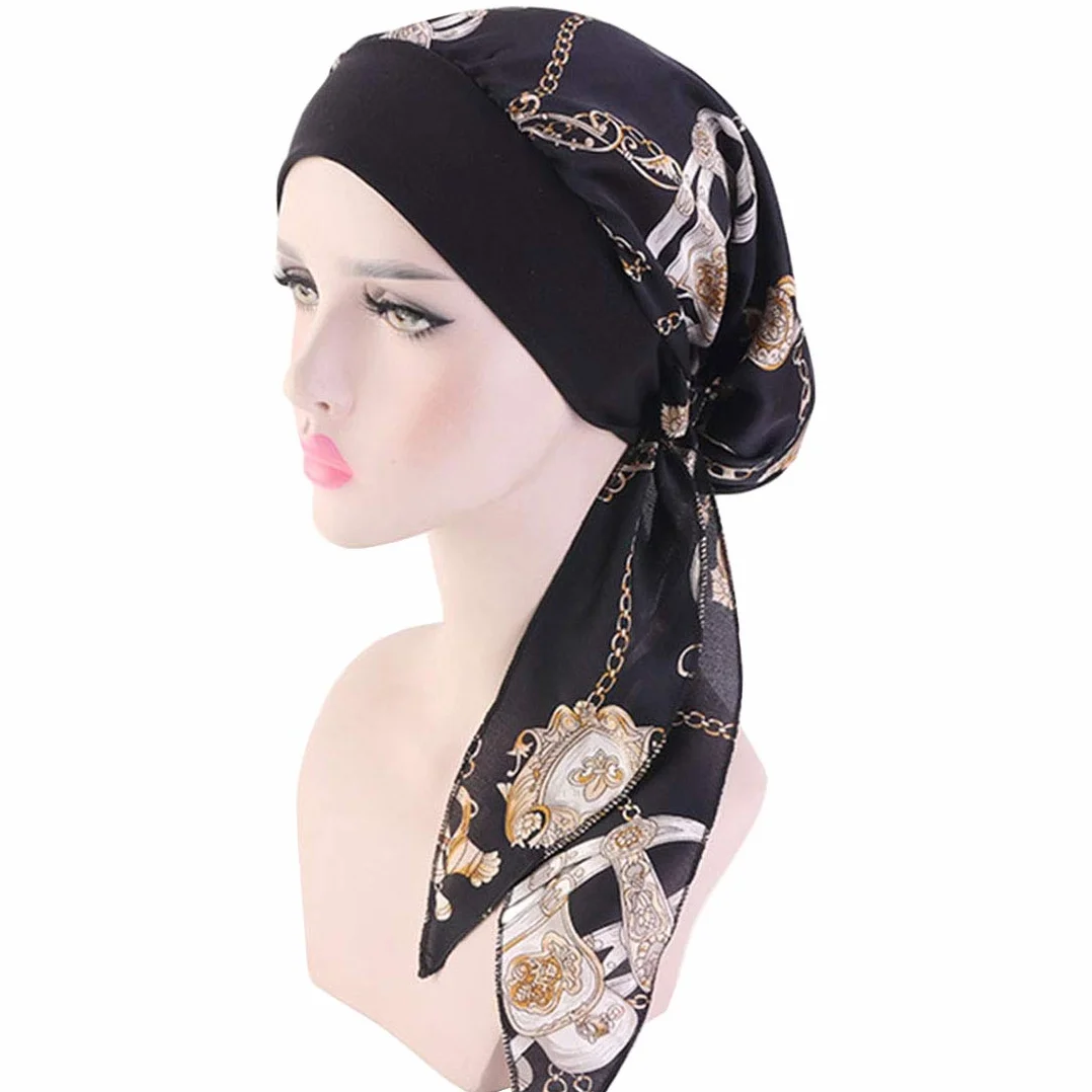 Chimio Turban Femmes Été Élégante Mousseline Bandana Casquette Cancer Confortable Bonnet Nuit Chimiothérapie Perte Cheveux Sommeil