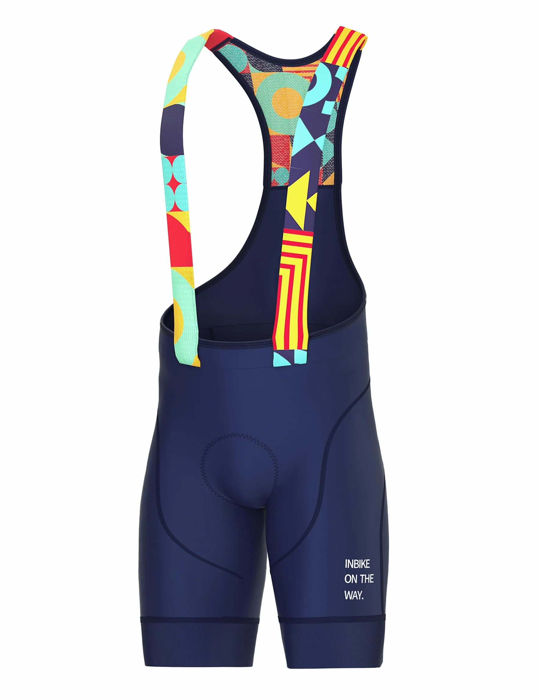 INBIKE Cuissards Vélo Homme Bretelle Impressions 3D Rembourré Ergonomique Bib Short Cyclisme VTT CX022