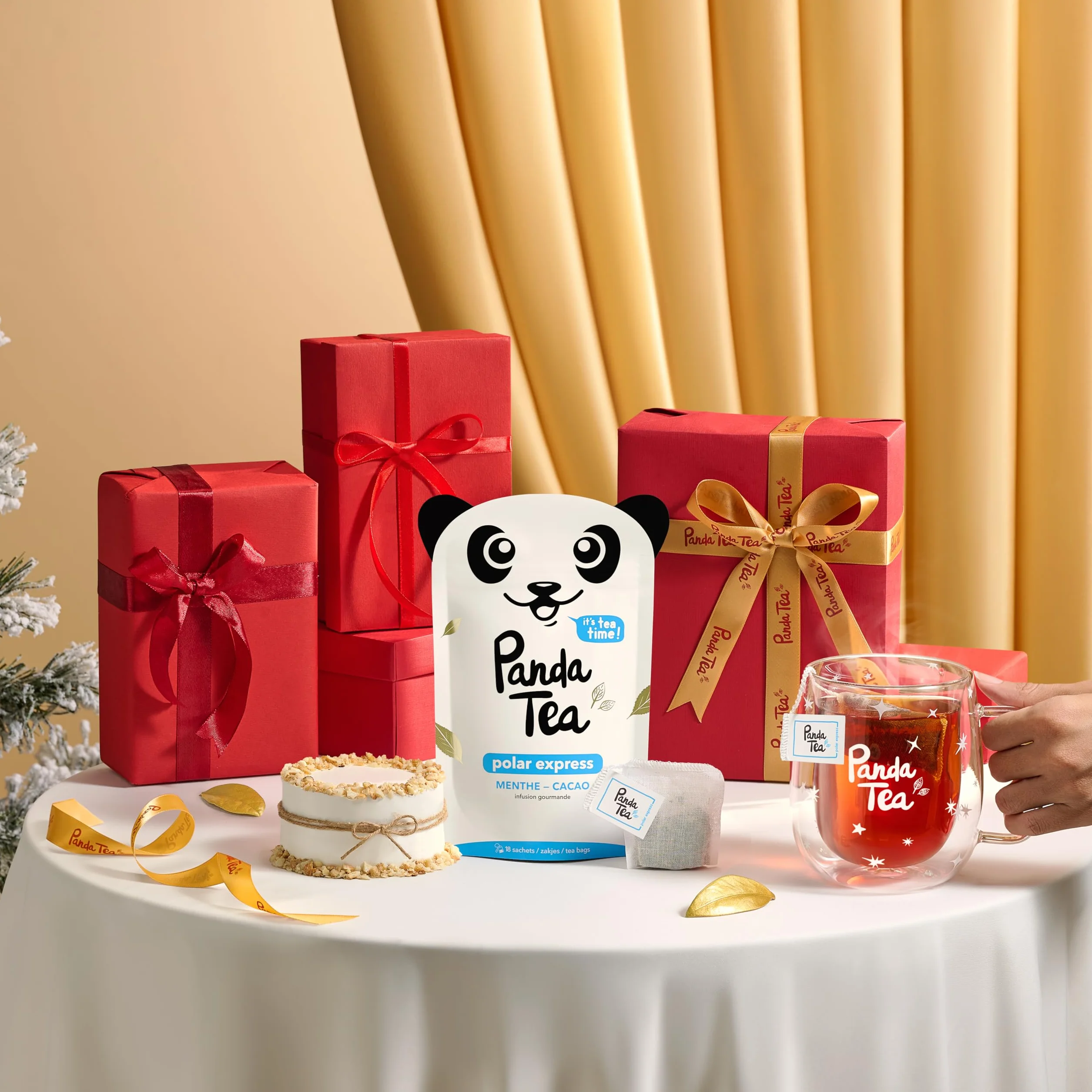 Panda tea – Calendrier de l'Avent 2025 Thés & Infusion Bio – Coffret Cadeau – Assortiment de 24 sachets Mousselines – Calendrier de l’Avent pour Femme & Homme
