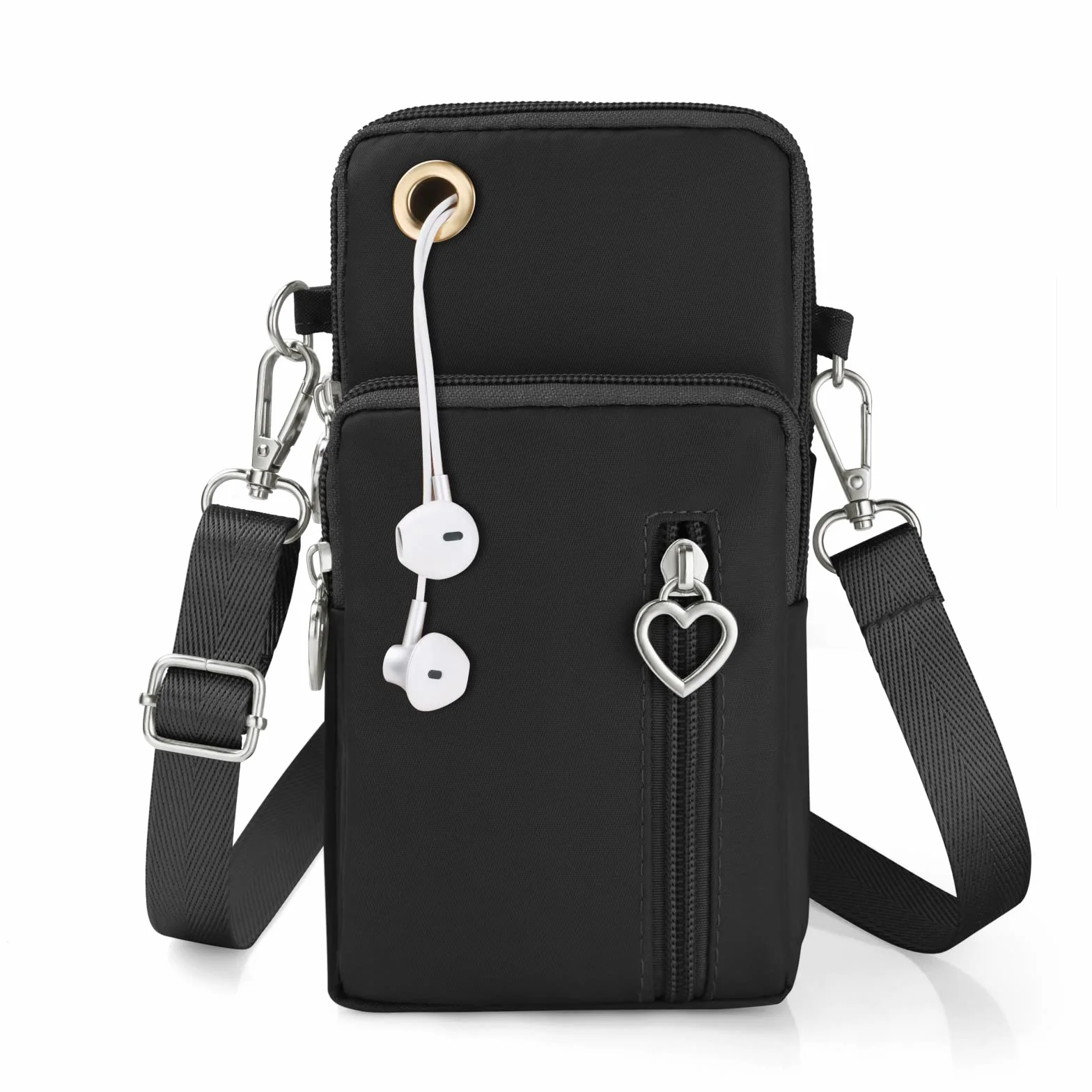 Aucuu Sacoche Téléphone Portable Femme Bandoulière Réglable Oxford Tissu Crossbody Pochette 7"