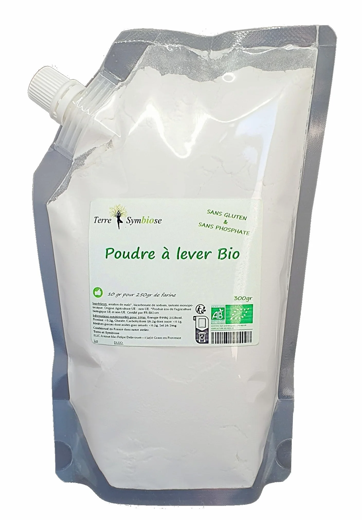 Poudre à lever Bio - 300g - Sans Phosphate et sans gluten