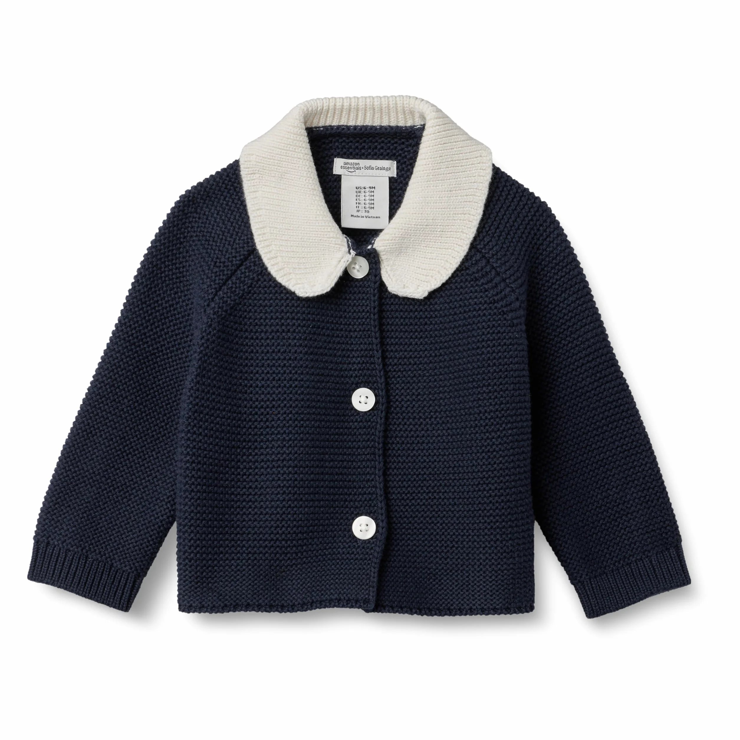 Amazon Essentials x Sofia Grainge Veste Pull à col Claudine Mixte Bébé et Enfante
