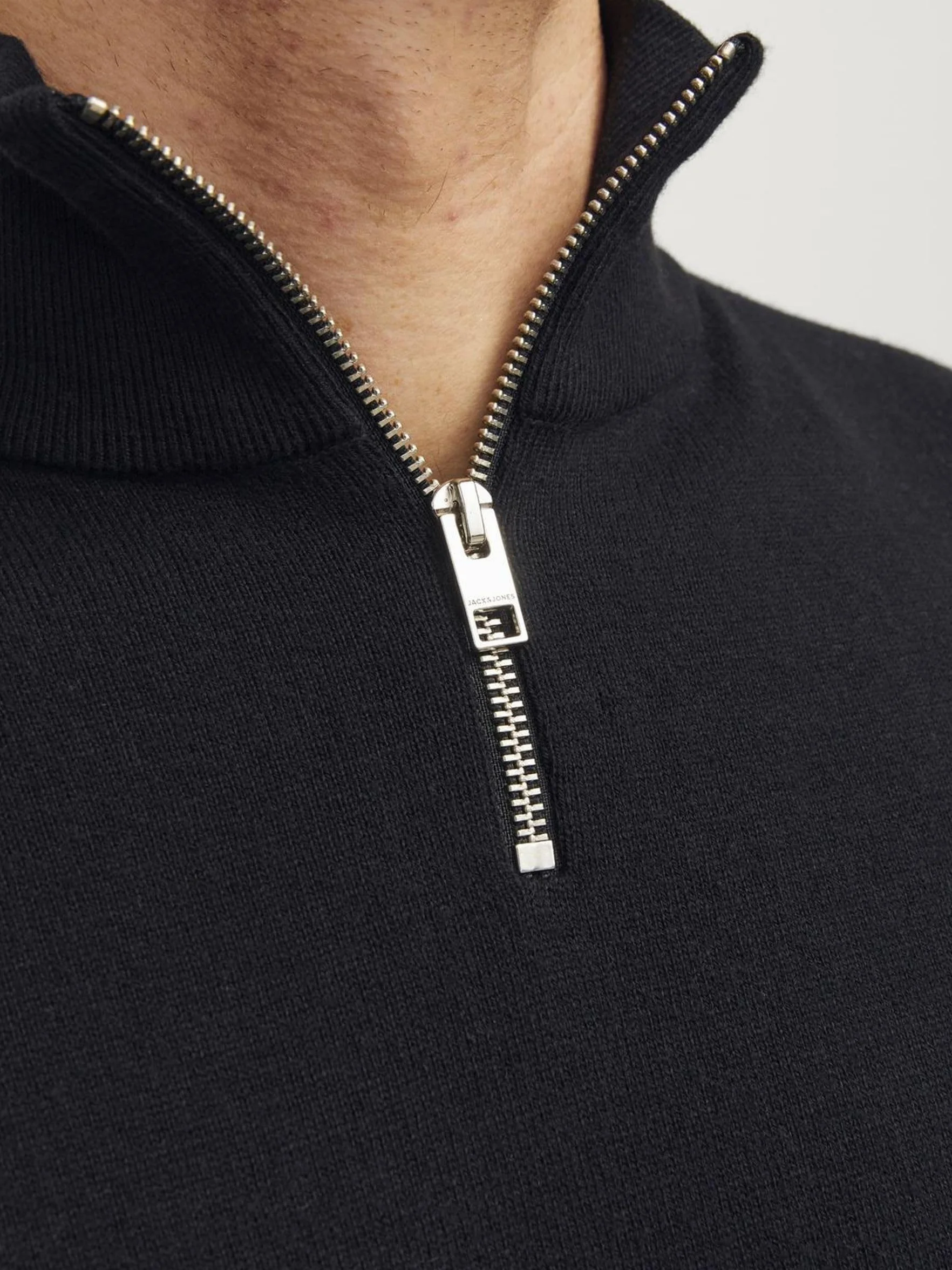 JACK & JONES Męska Kurtka z Ćwierćzamkiem Jednokolorowa
