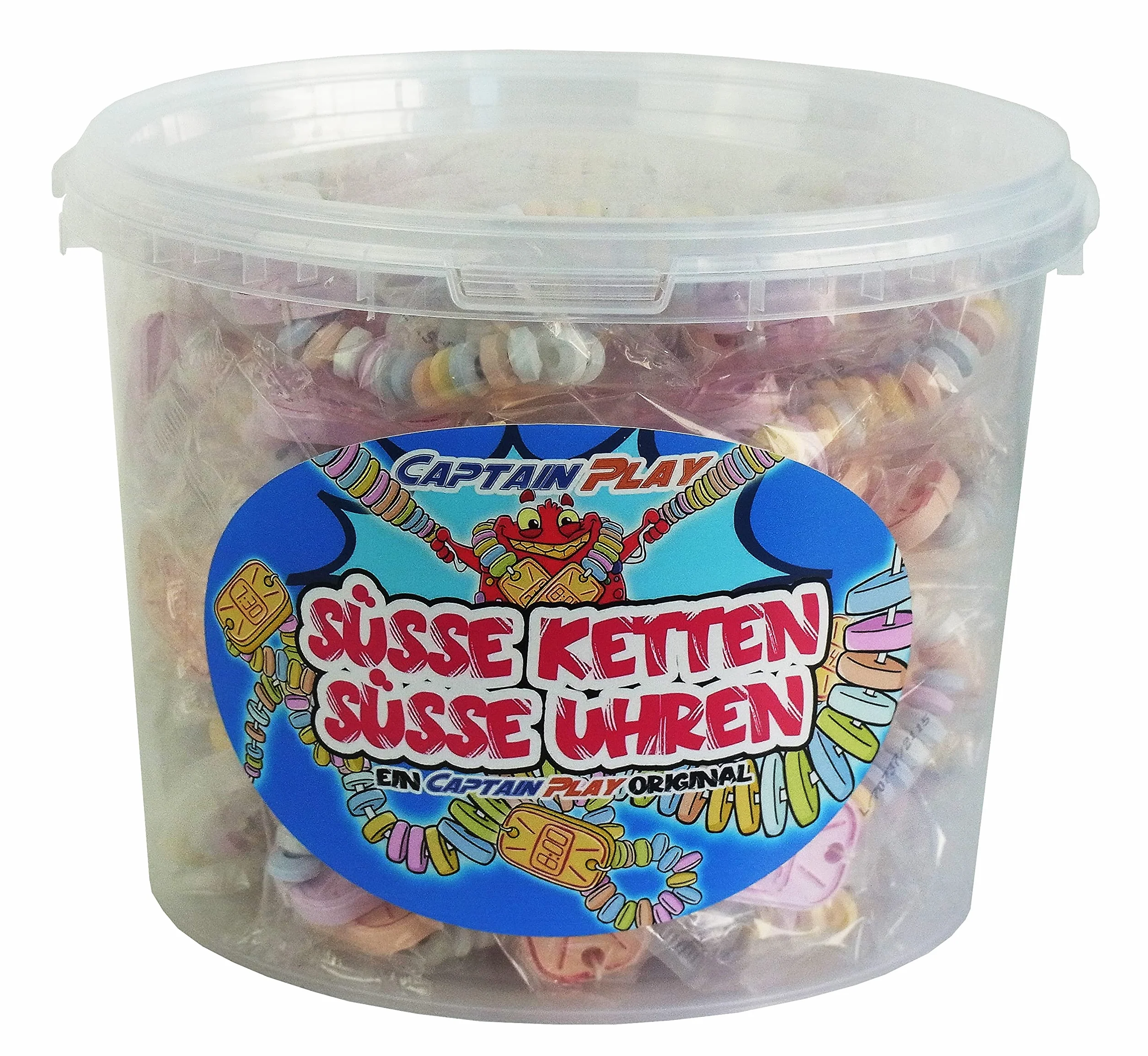 CAPTAIN PLAY Party Box Bonbonnière Colliers Dextrose et Montres Dextrose, 50 pieces en emballage individuel, 762g