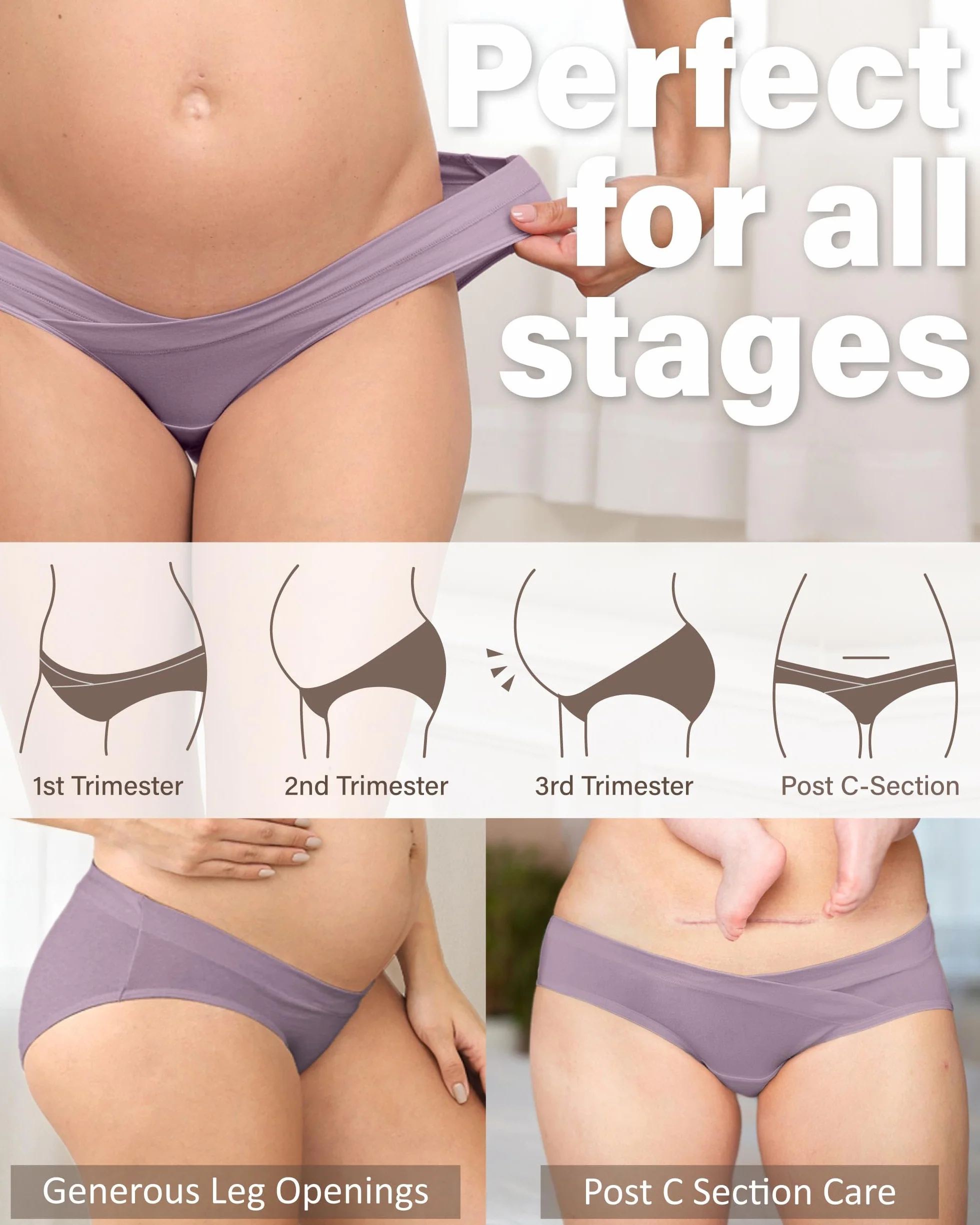 Culotte de Grossesse Intimate Portal Post-Partum Bikinis Croisés Slip en Coton