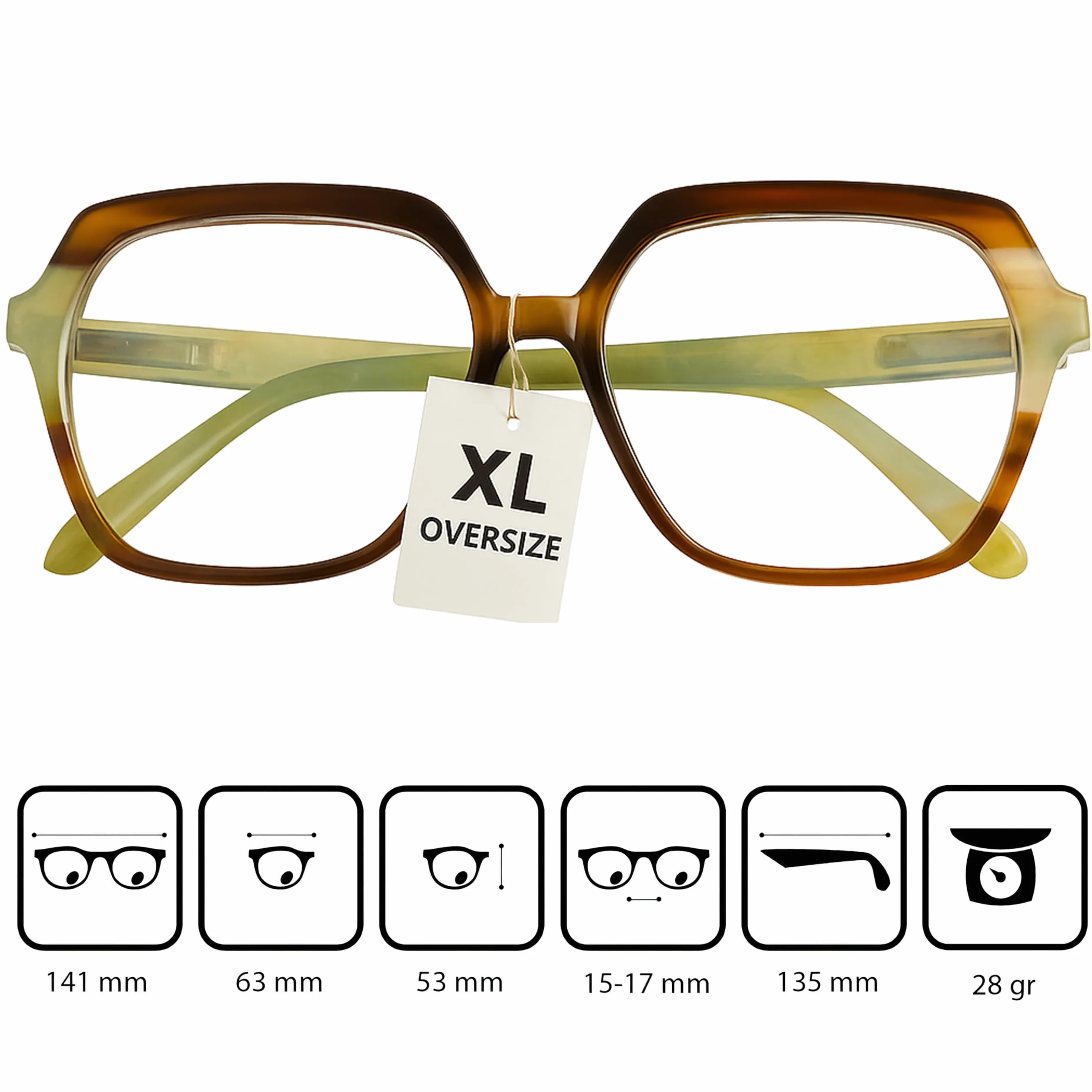 Lunettes de Lecture Oversize Hexagonales Monture Légère Femme