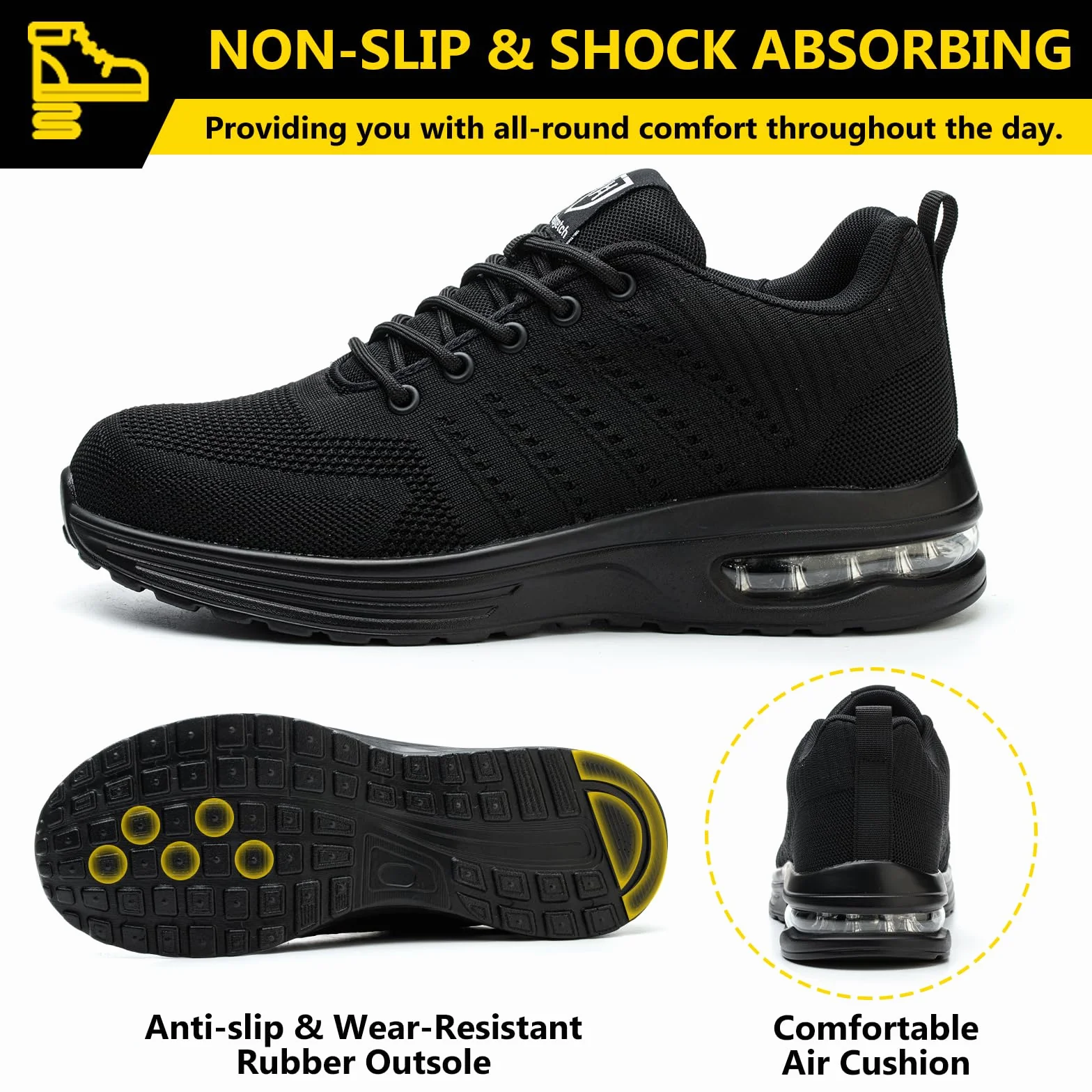 Baofular Chaussures de Sécurité Hommes Femmes Légères Antidérapantes Respirantes Chaussures de Travail