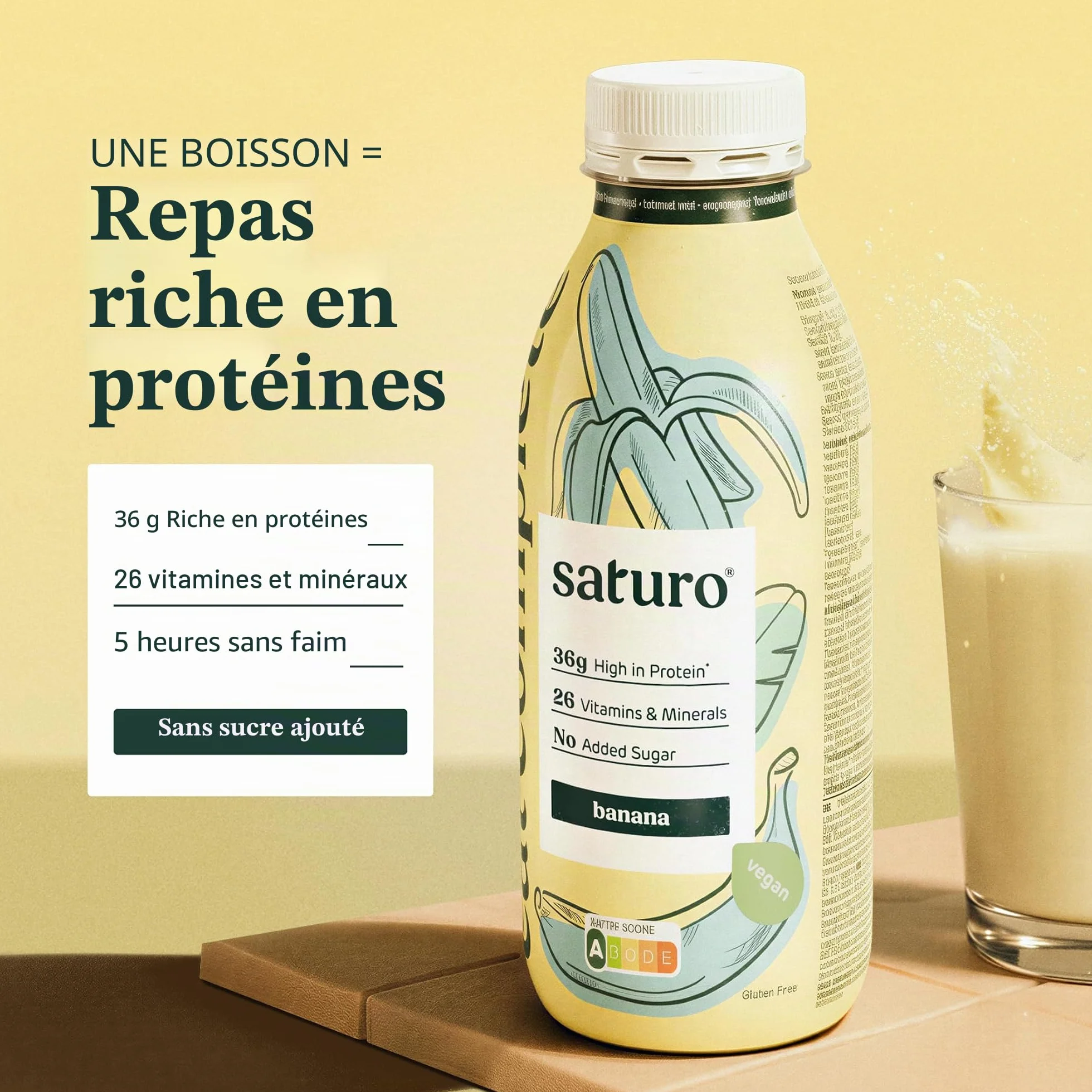 Saturo Substitut de Repas Complet, Pack Test, Prêt à Consommer Riche en Protéines, Vitamines et Minéraux, Milk-Shake/Smoothie, 24 x 330 ml