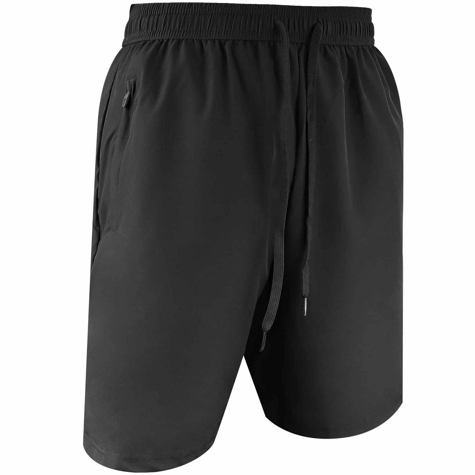 Aomig Short Sport Homme Compression Séchage Rapide Poches Zippées Noir
