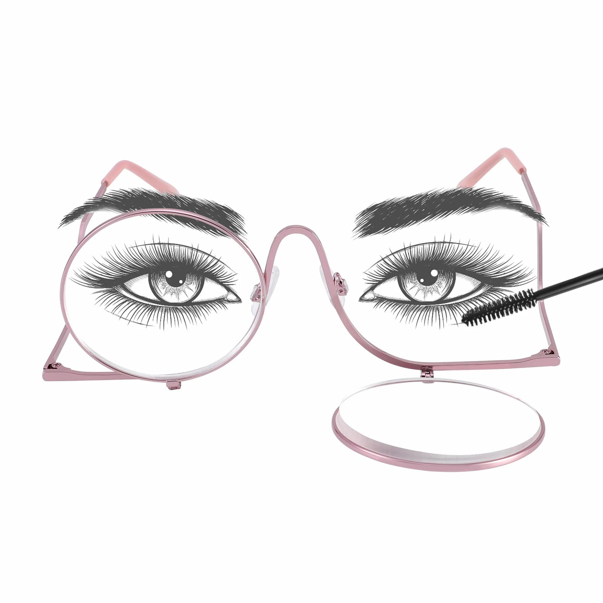 JOOX Lunettes de maquillage verre rotatif grossit les yeux pour femmes