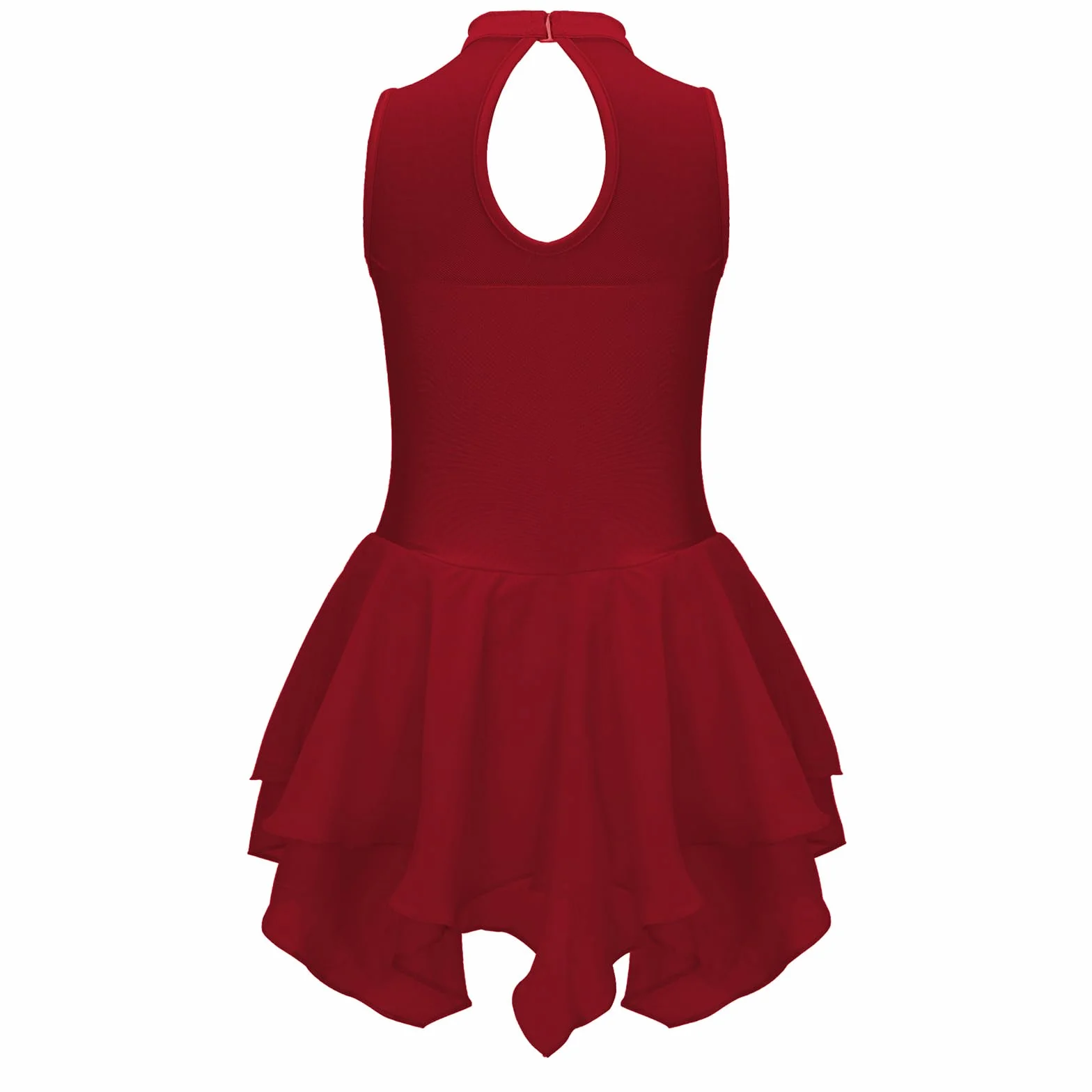Robe de Patinage Artistique Strass Justaucorps Gymnastique Danse Leotard Ballet Costume Fille 4-16 Ans