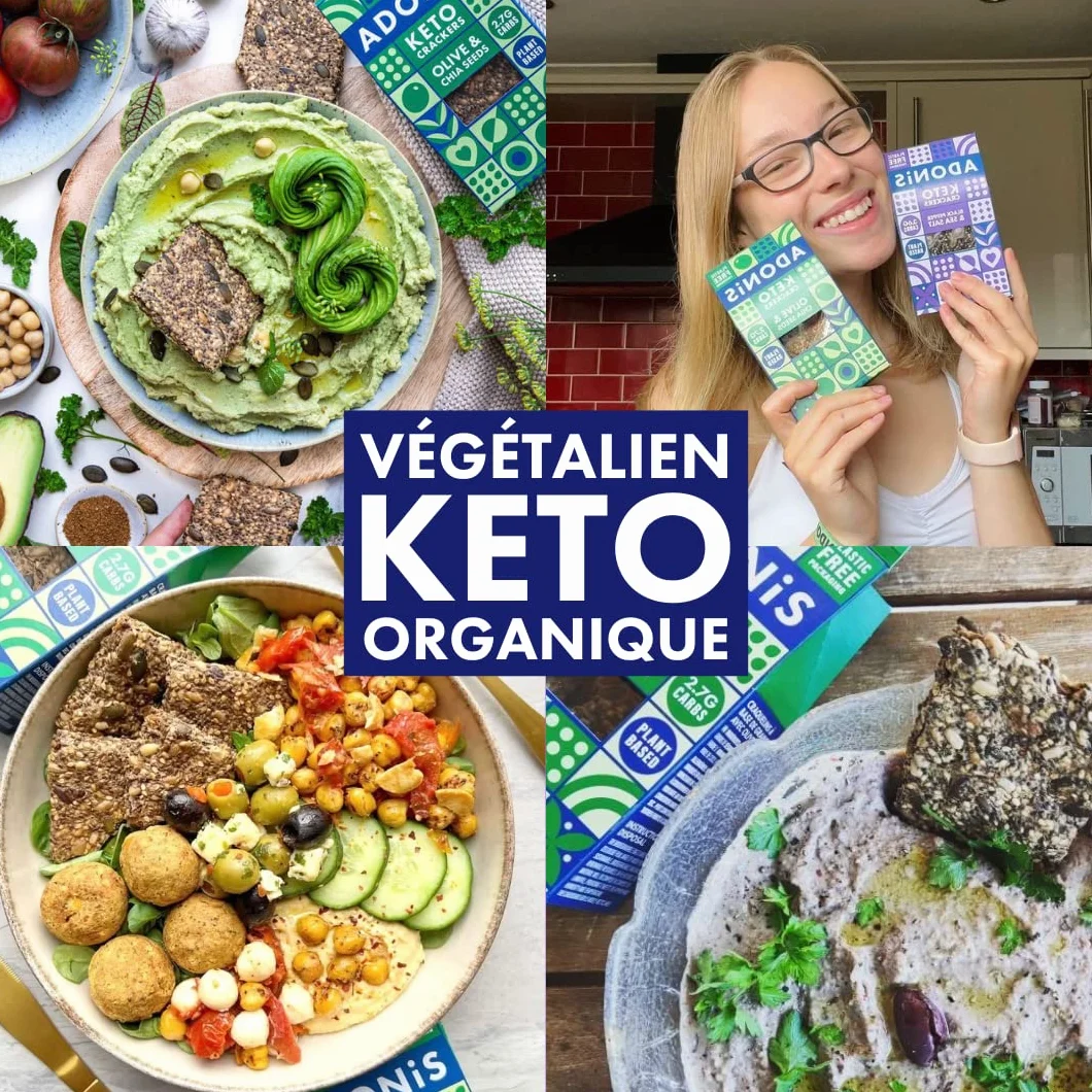 Craquantes Adonis Keto Olive et Graines de Chia (lot de 10 cracker de 60g) | Végétalien et Keto l 100% Naturel (Poivre Noir & Sel Marin)