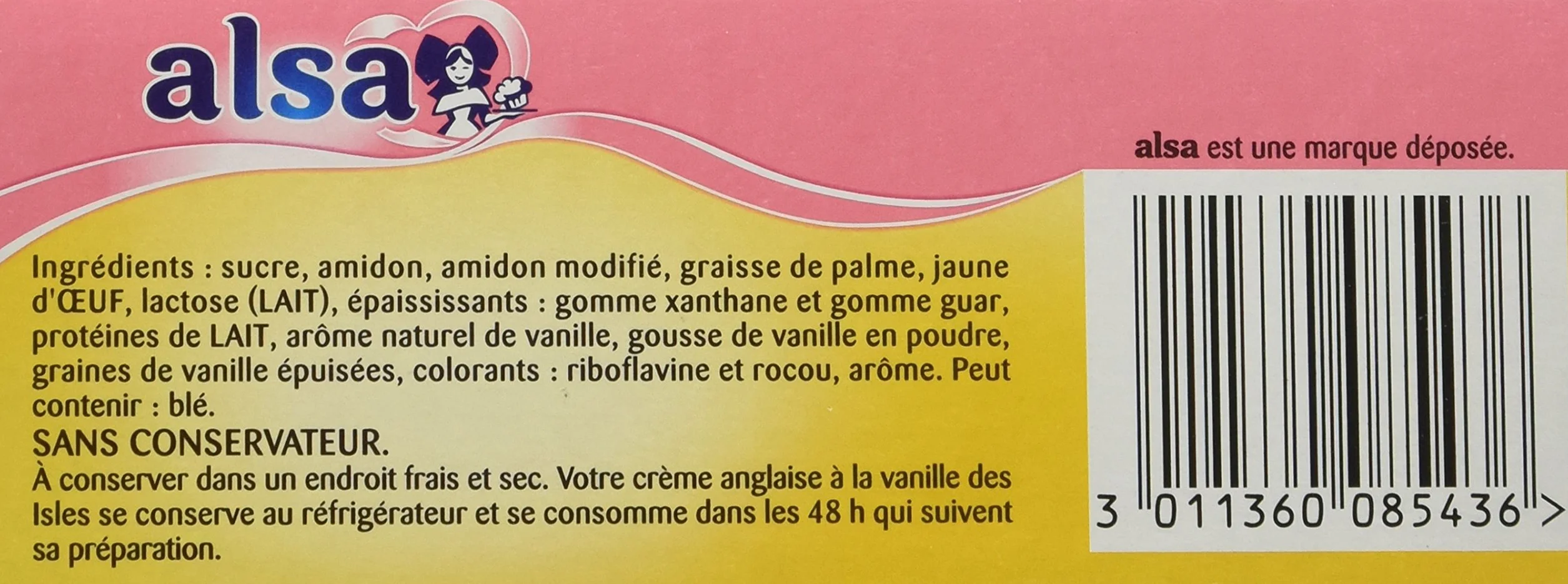 Alsa Préparation Crème Anglaise Vanille des Isles 3 Sachets 300g - Lot de 3