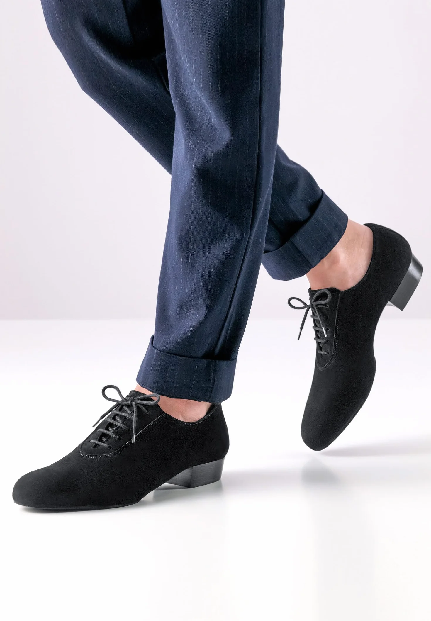 Werner Kern Pistoia Chaussures de danse homme daim noir semelle divisée talon 2,5 cm Fabriquées Italie