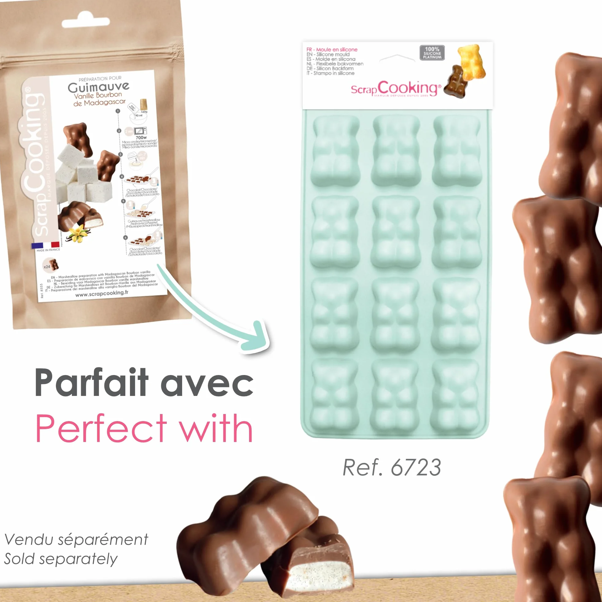 ScrapCooking - Préparation pour Guimauve Vanille 160 g - Mix pour Chamallow & Ourson Guimauve Maison - Vanille Bourbon de Madasgascar - Cuisine Pâtisserie - Fabriqué en France - 8555