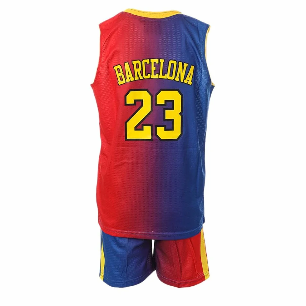 Barcelona Ensemble de basket Bleu/Rouge Enfant