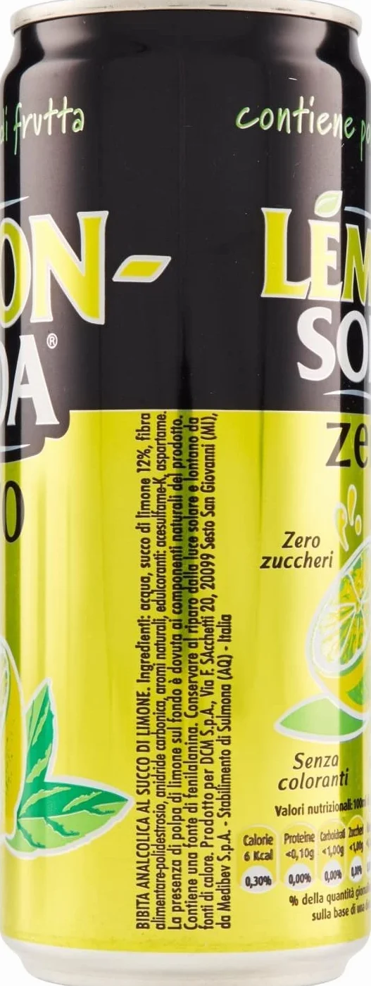 24x canette de Lemonsoda zero 330ml Campari Group Lemon Soda Lemon Italian