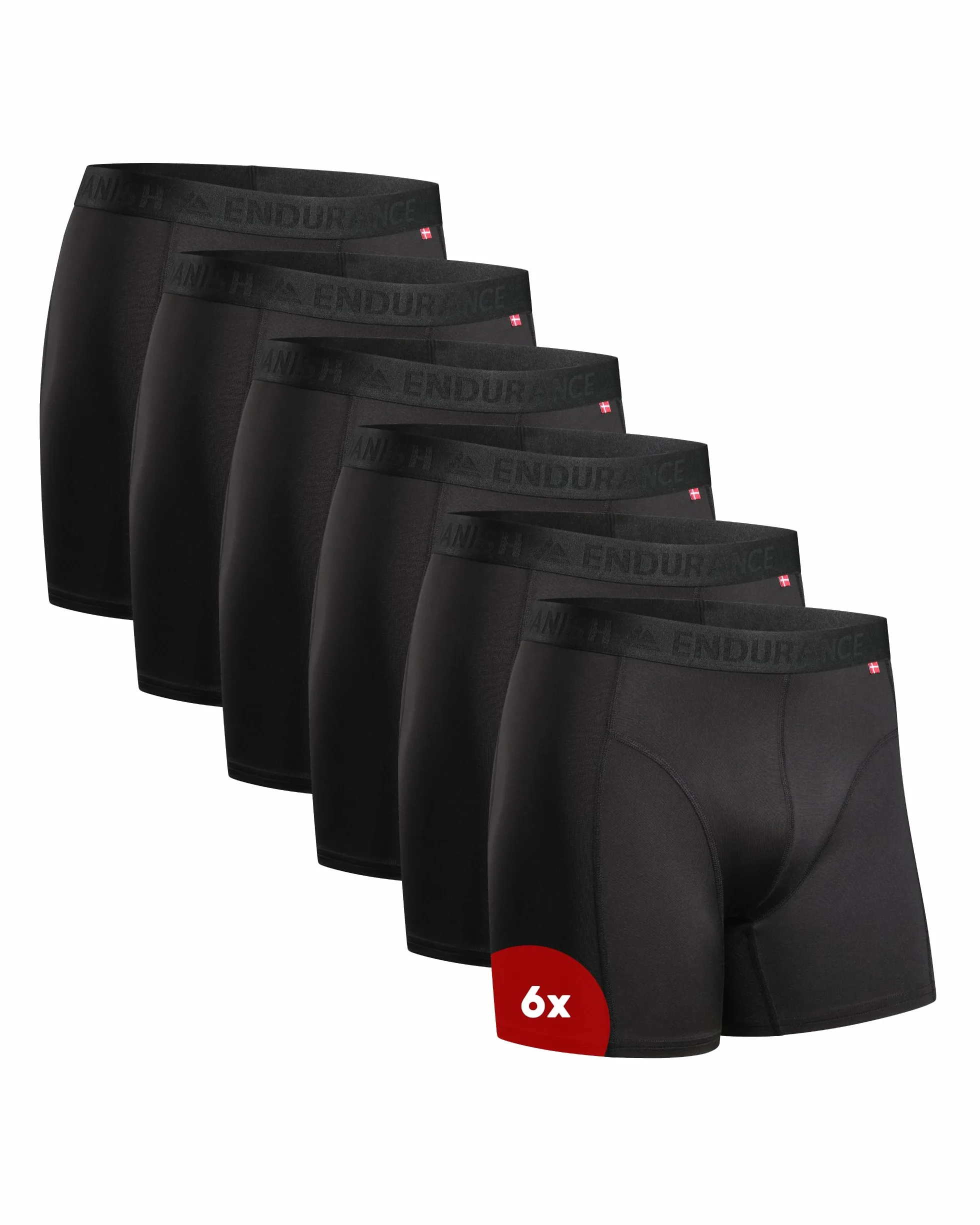 DANISH ENDURANCE Boxers de Course Anti-frottements Hommes Lot de 6