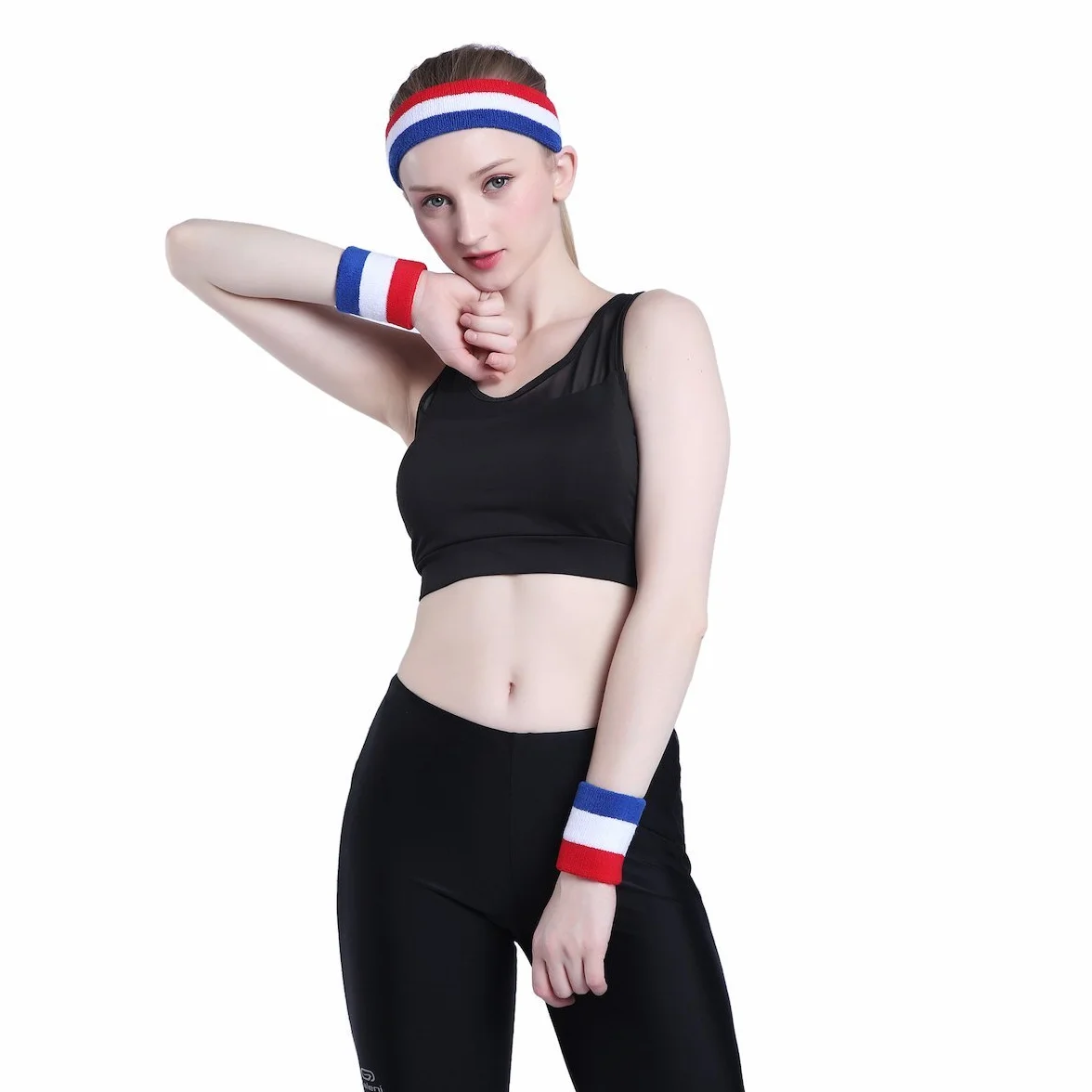 ONUPGO Headband Sports Sweatbands 3/6/12 Terry Cloth Striped Headband Wrist Band Set Athletic Basketball Moisture Wicking Sweat Absorbing