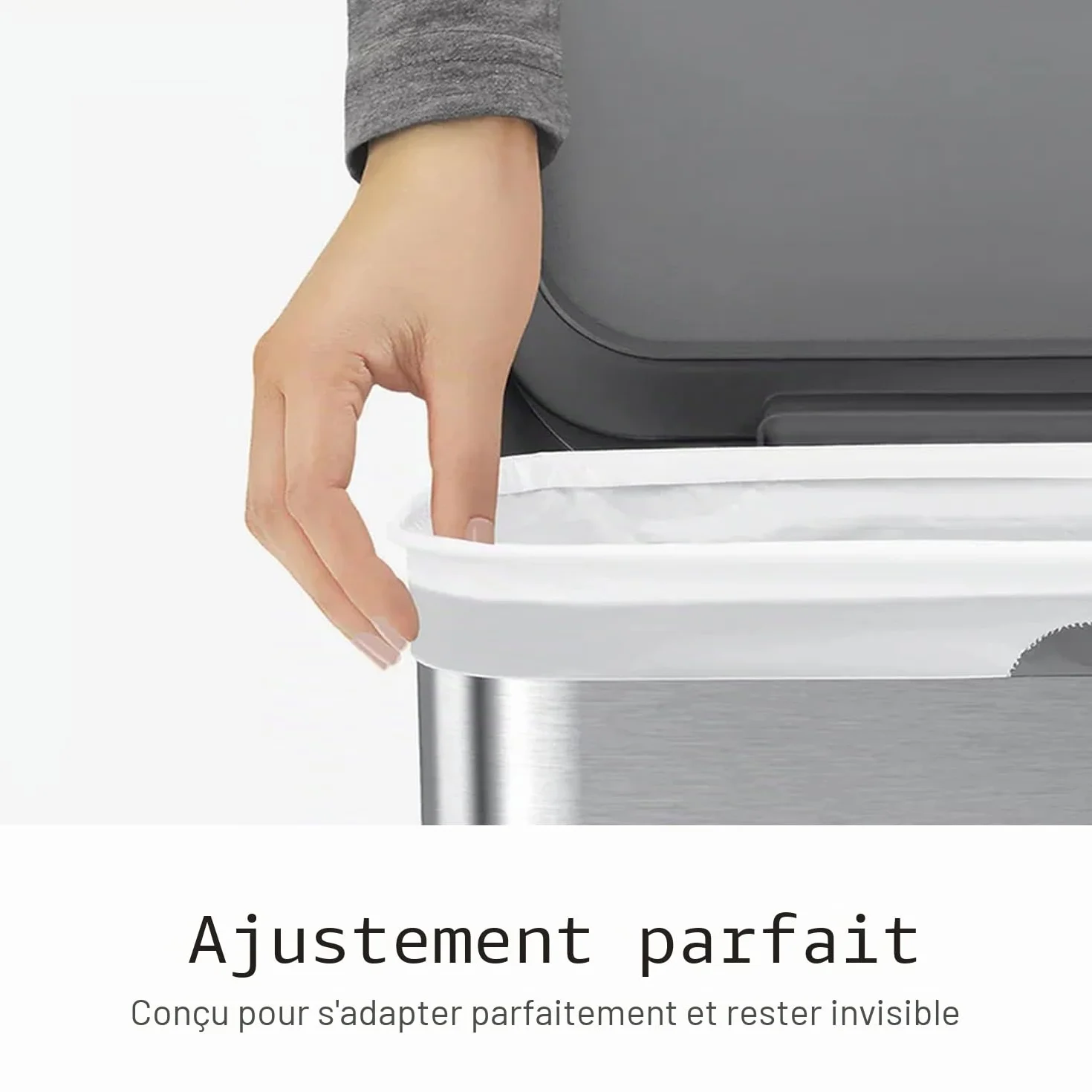 simplehuman CW0261 code M, sacs poubelle sur mesure, 3 x paquet de 20 (60 sacs), plastique blanc