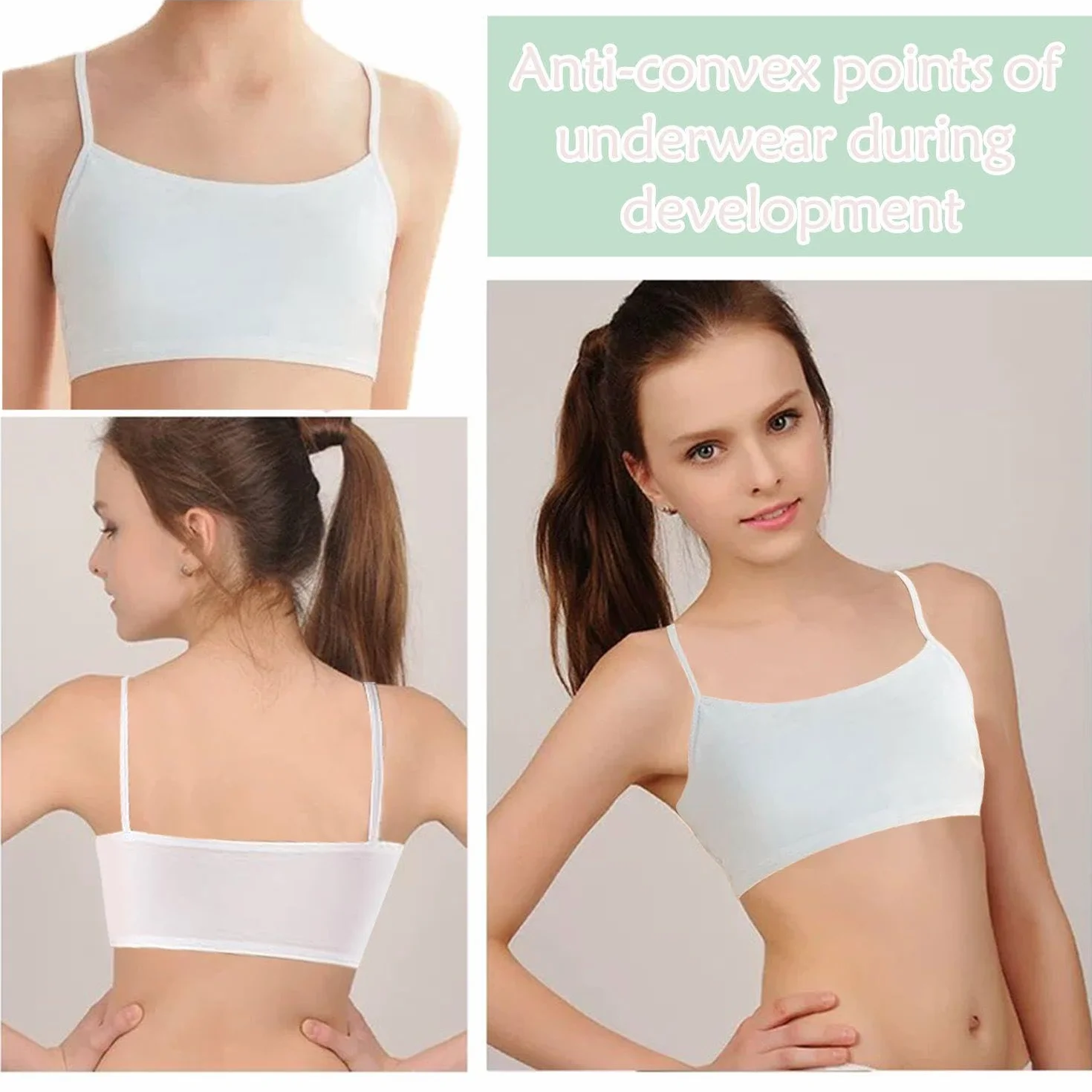 Bretelles Pour Élèves Du Primaire En Pur Coton, Corsets Anticonvexes Enfants, Sous-Vêtements Sport Légers Sans Couture - Lot de 10