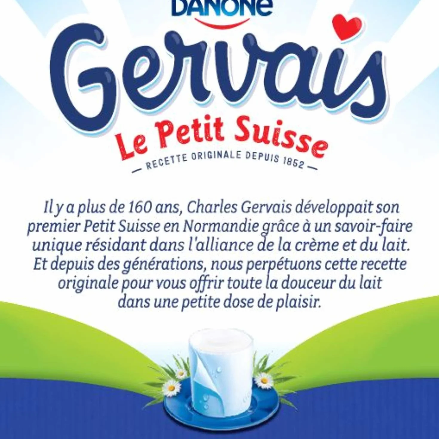 Danone Gervais Le Petit Suisse Nature Yaourt, 12 x 60g
