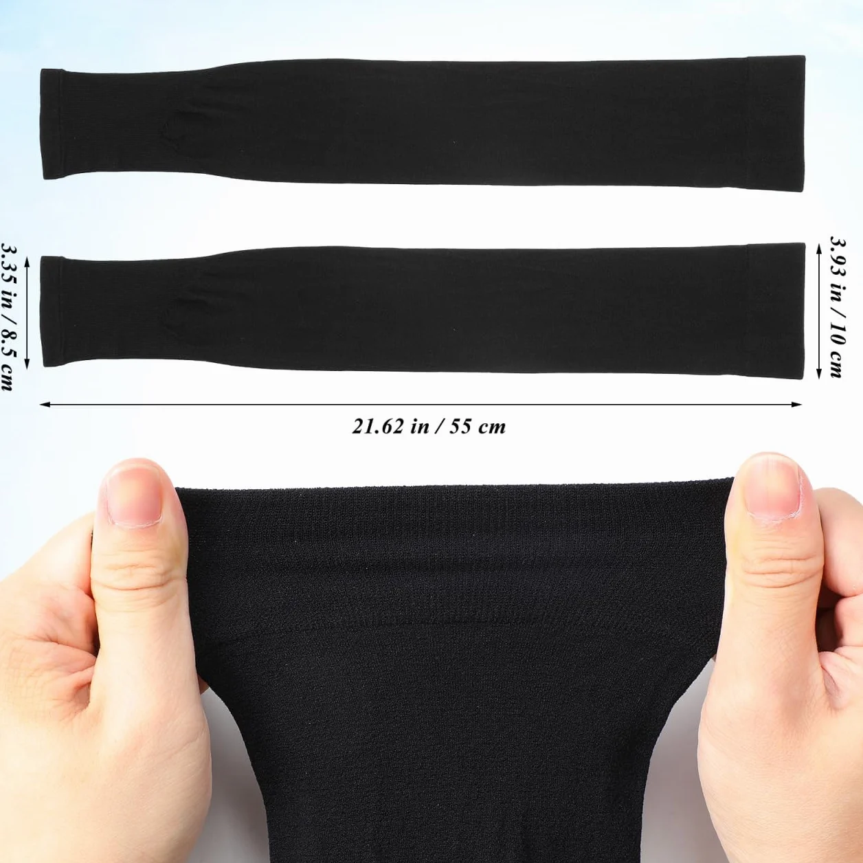 Healvian Lot de 2 protège-jambes noirs pour femme - Manchons en soie glacée contre le soleil et le refroidissement