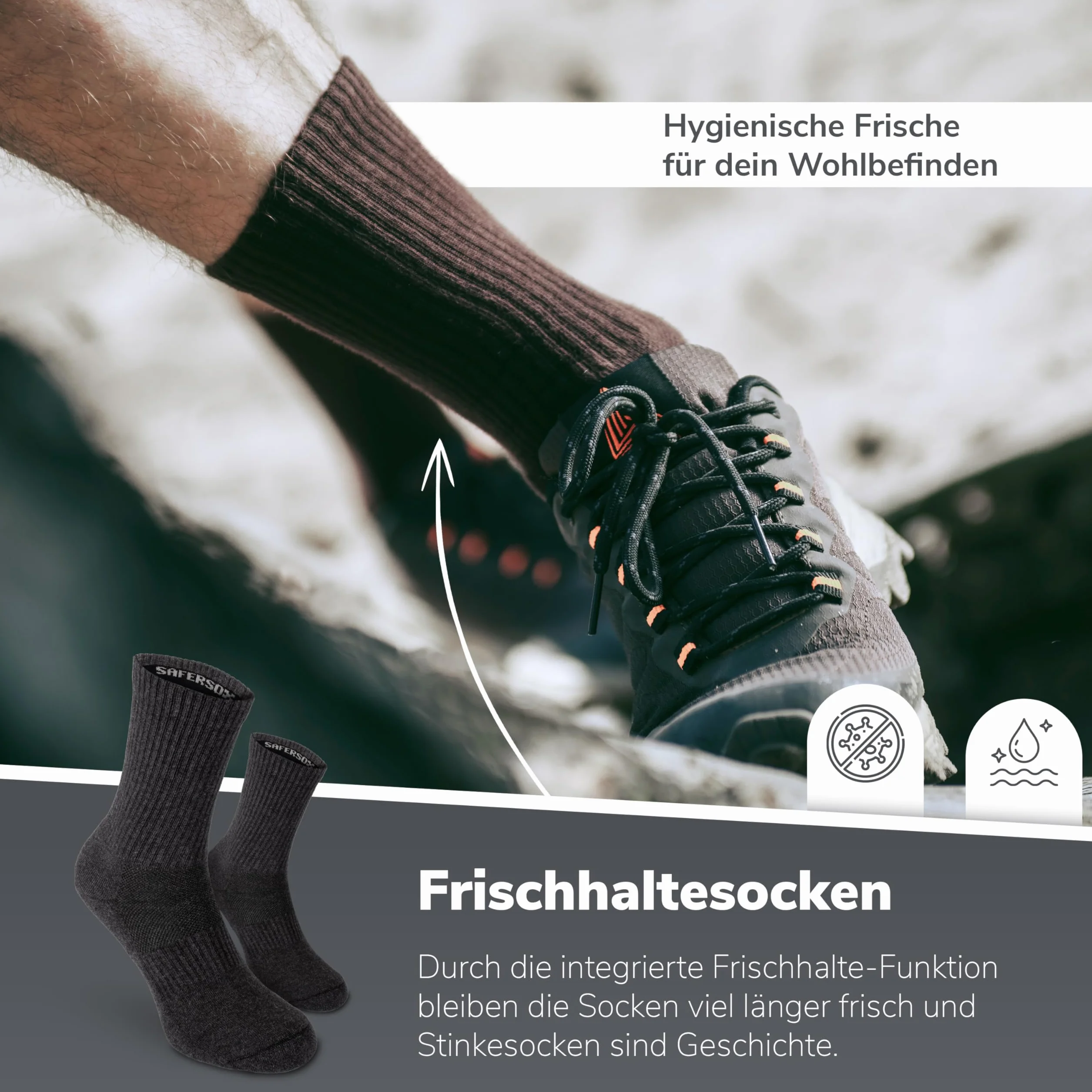 Safersox Chaussettes anti-moustiques pour sport et plein air