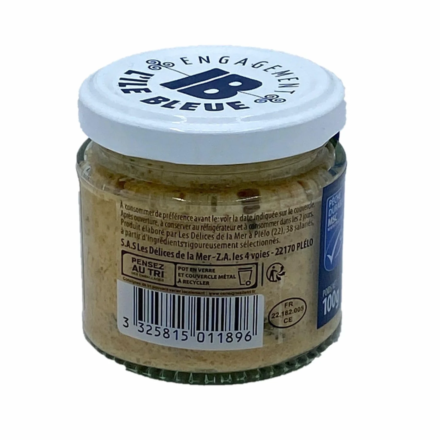 Lot 3x Rillettes de saumon rose du Pacifique MSC au citron & estragon - Pot 100g