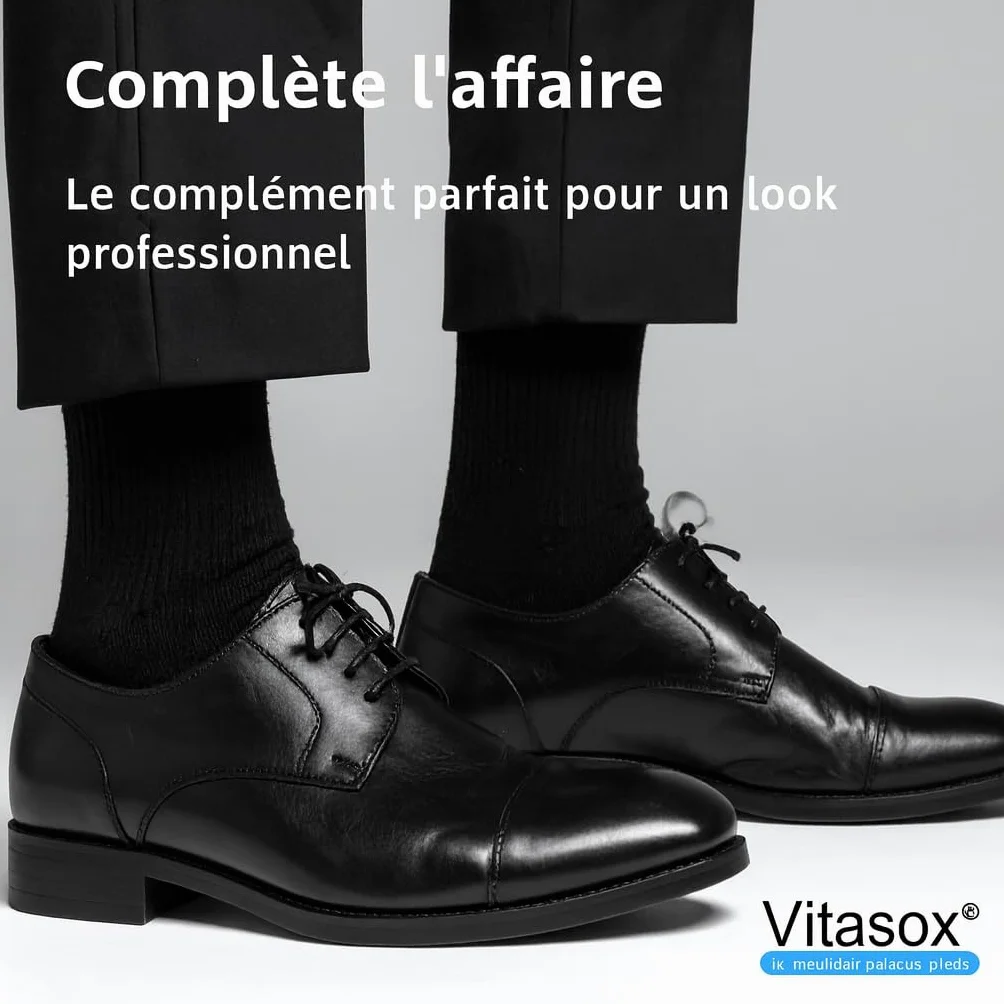 Chaussettes business coton homme sans élastique sans couture unies 6 ou 12 paires
