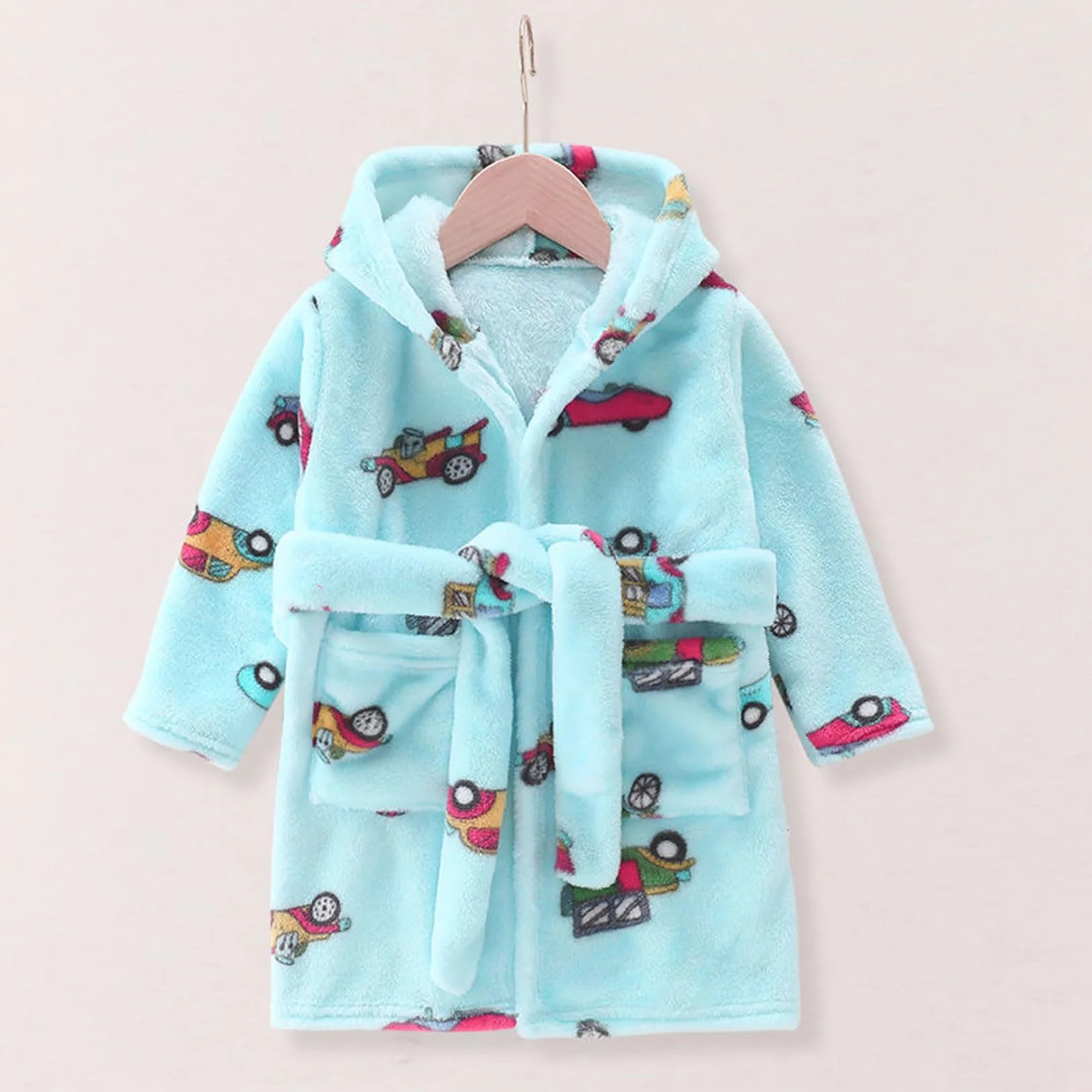 Peignoir Bébé en Peluche pour Bébé Peignoir de Bain Enfant Garçon/Fille à Capuche Animal Doux Chaud Polaire Flanelle Robe Serviette De Bain avec Poche