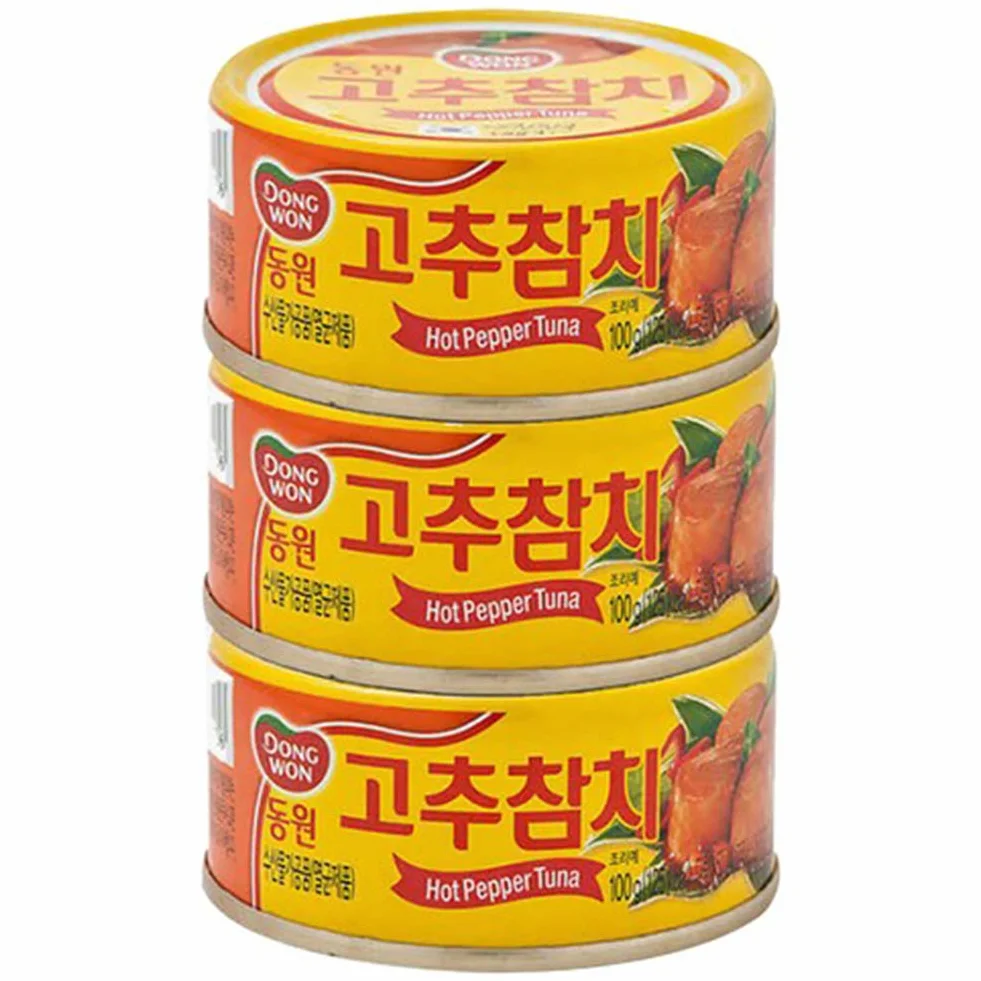 Dongwon Thon Hot Poivre Thon 100 g x 3EA Pacific Ocean Thon chaud et épicé