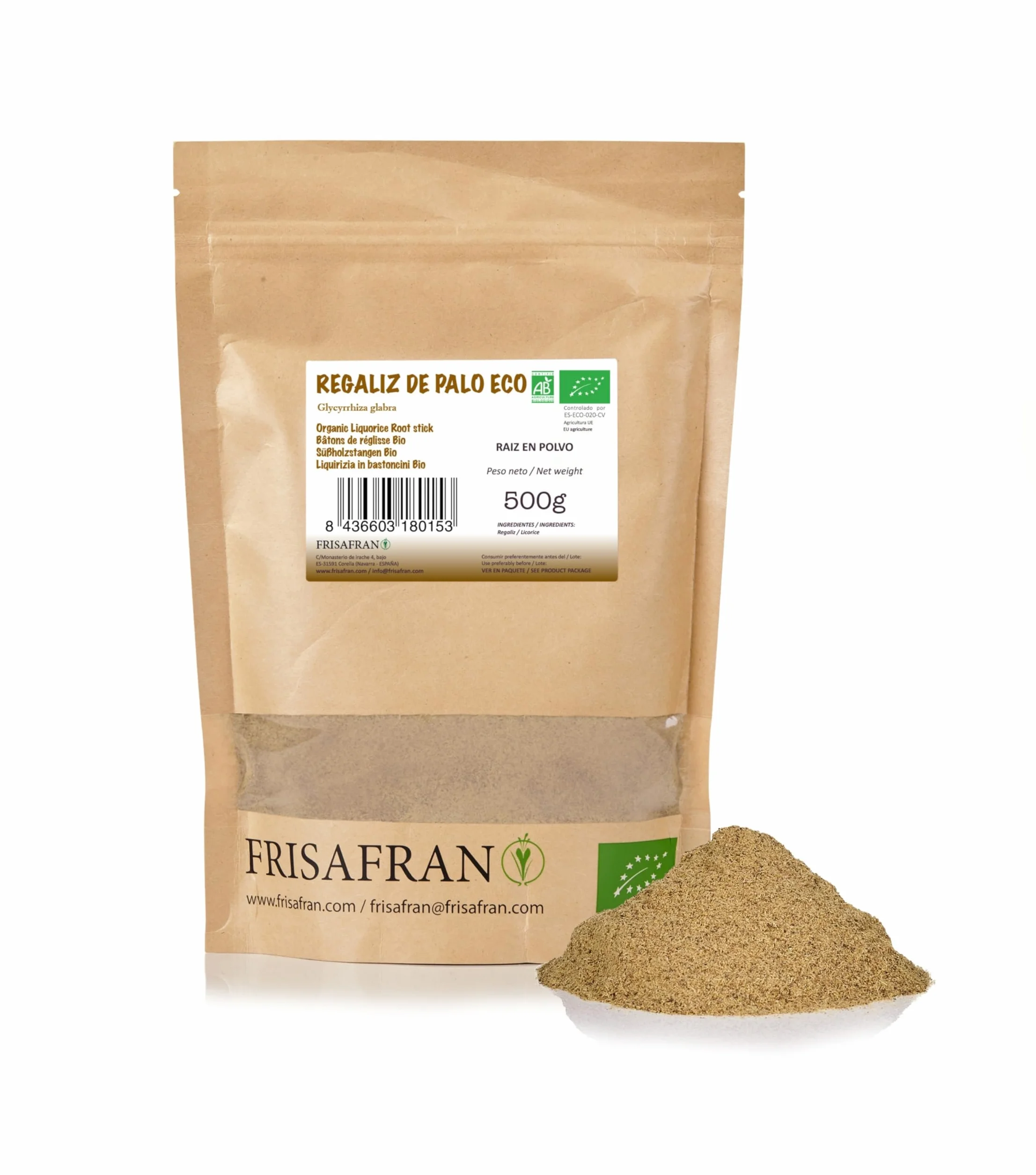 Bâton de Réglisse POUDRE 500g Biologique Cultivé Navarre