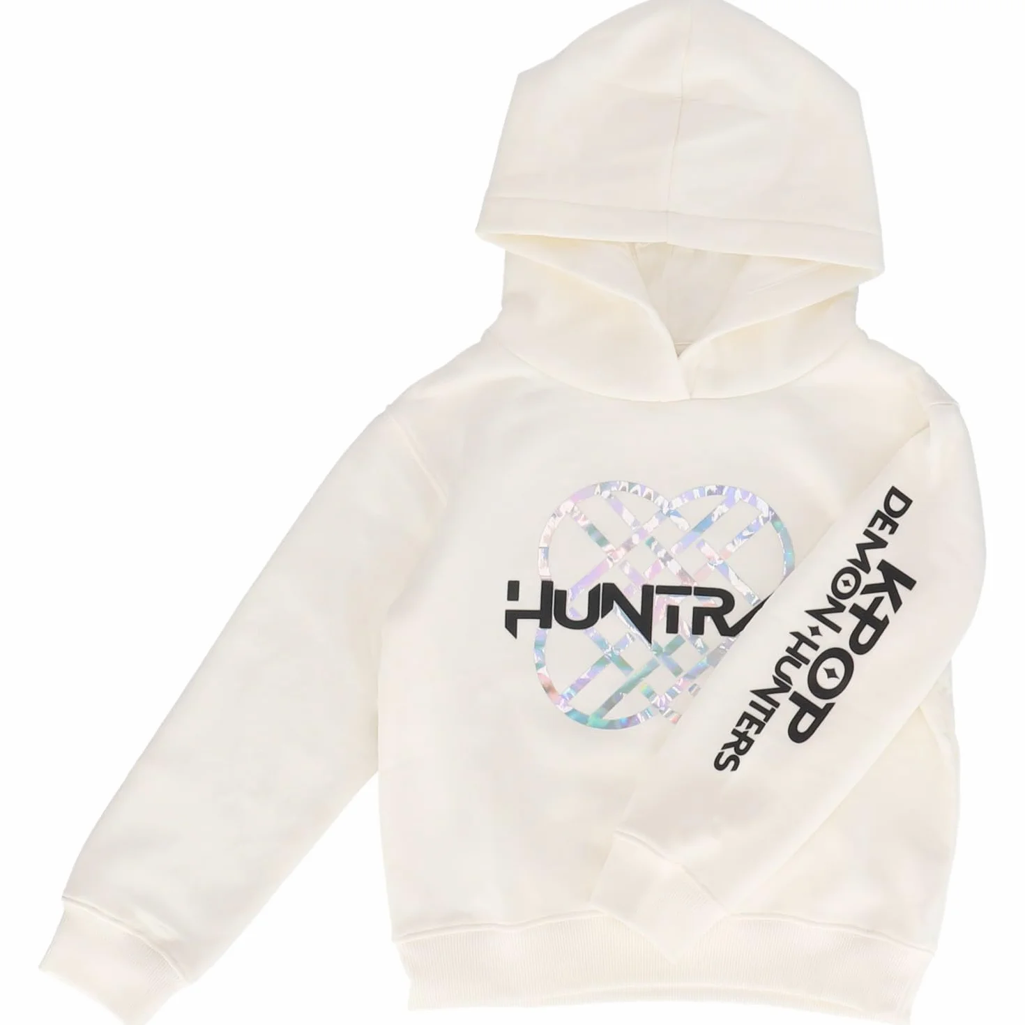 Sweat à Capuche Enfant K-Pop Demon Hunters SAHINLER Hoodie Huntrix Streetwear Coréen Blanc Polycoton Coton BCI 280 GSM