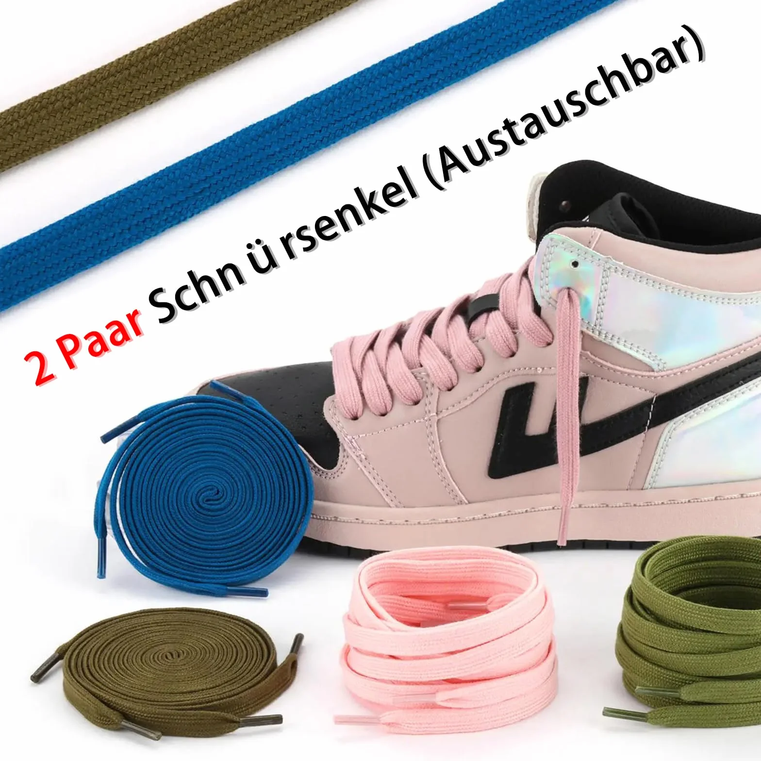 Lacets Chaussures Sport Plats 8 mm Large Course Planche Unisexe