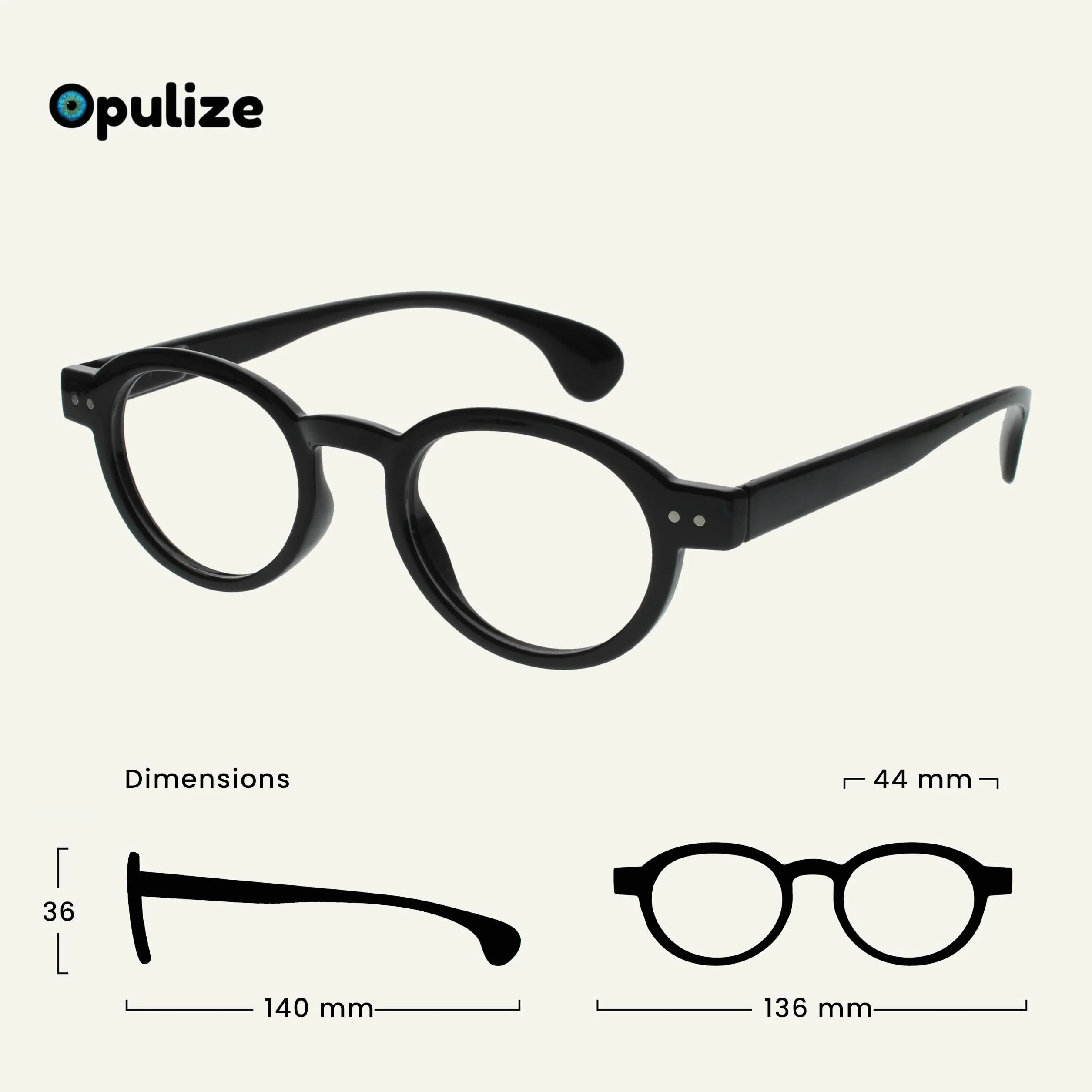 OPULIZE OCA Lunettes de Lecture Lot de 2 Monture Ronde Moderne Rétro Noir Gris Charnières à Ressort +1.50