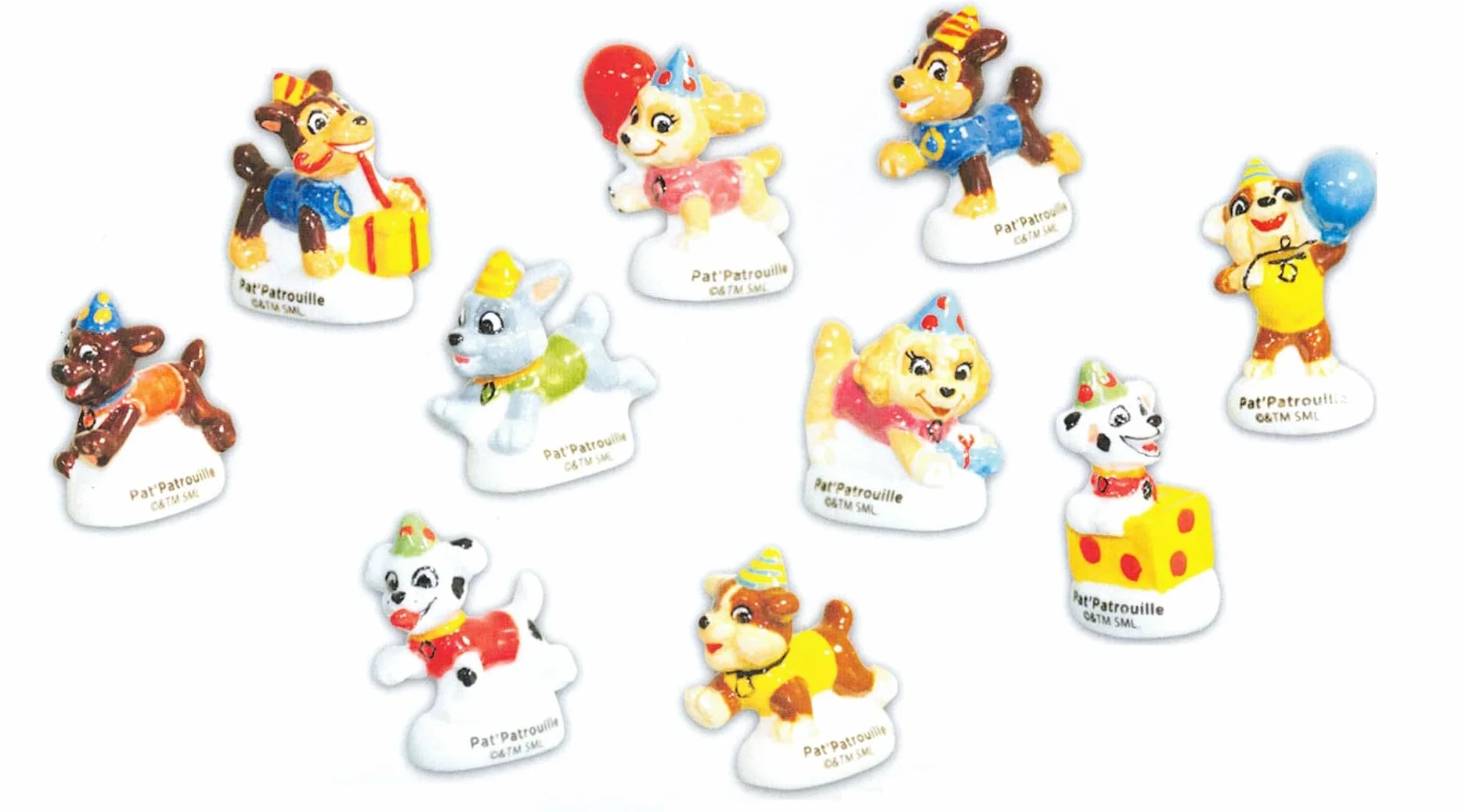 Fèves Thème La Pat Patrouille en Fête - 10 Fèves Porcelaine Multicolores pour Galette des Rois Epiphanie