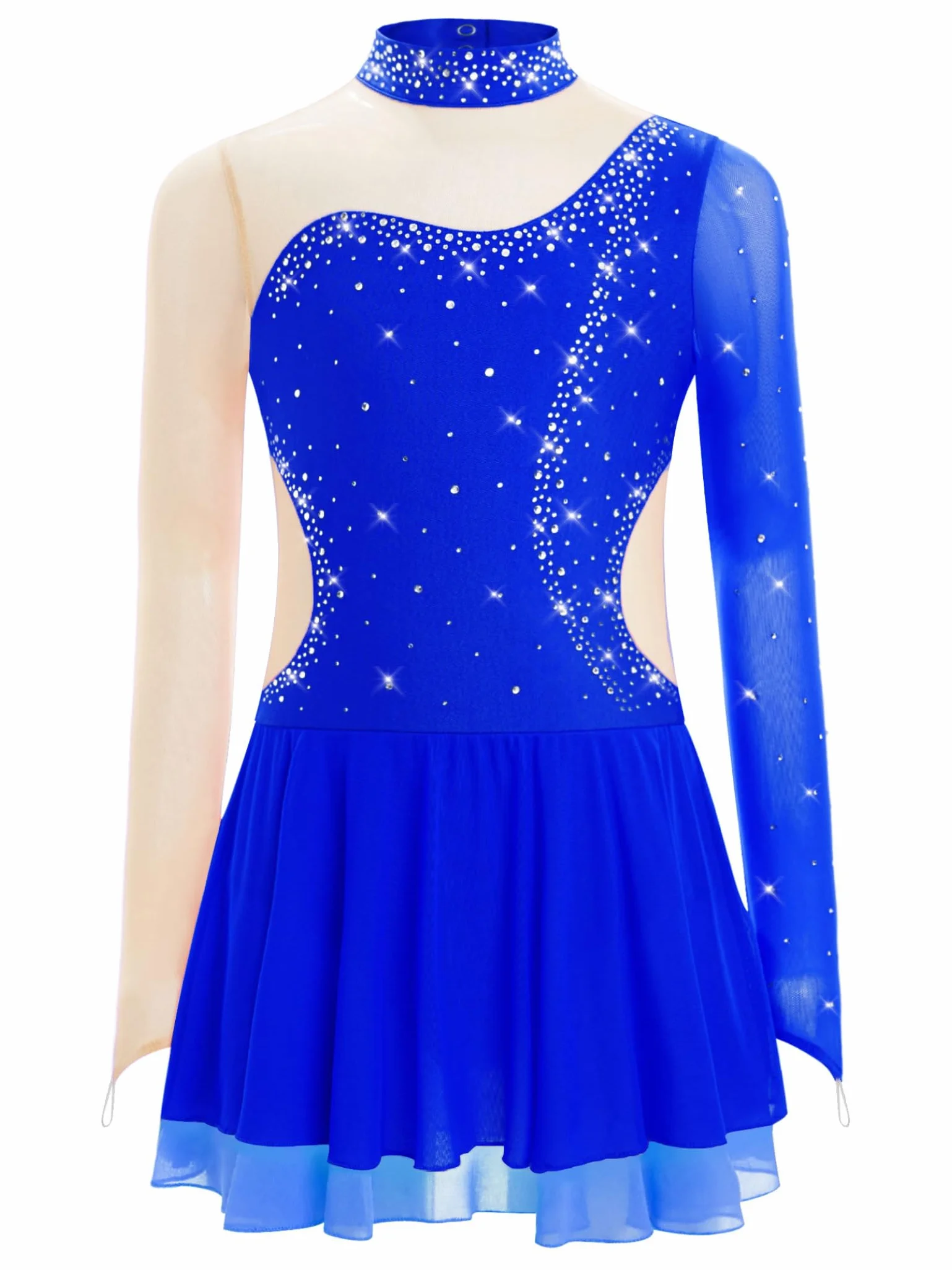 Robe de Patinage Artistique pour Filles Justaucorps Strass Brillants