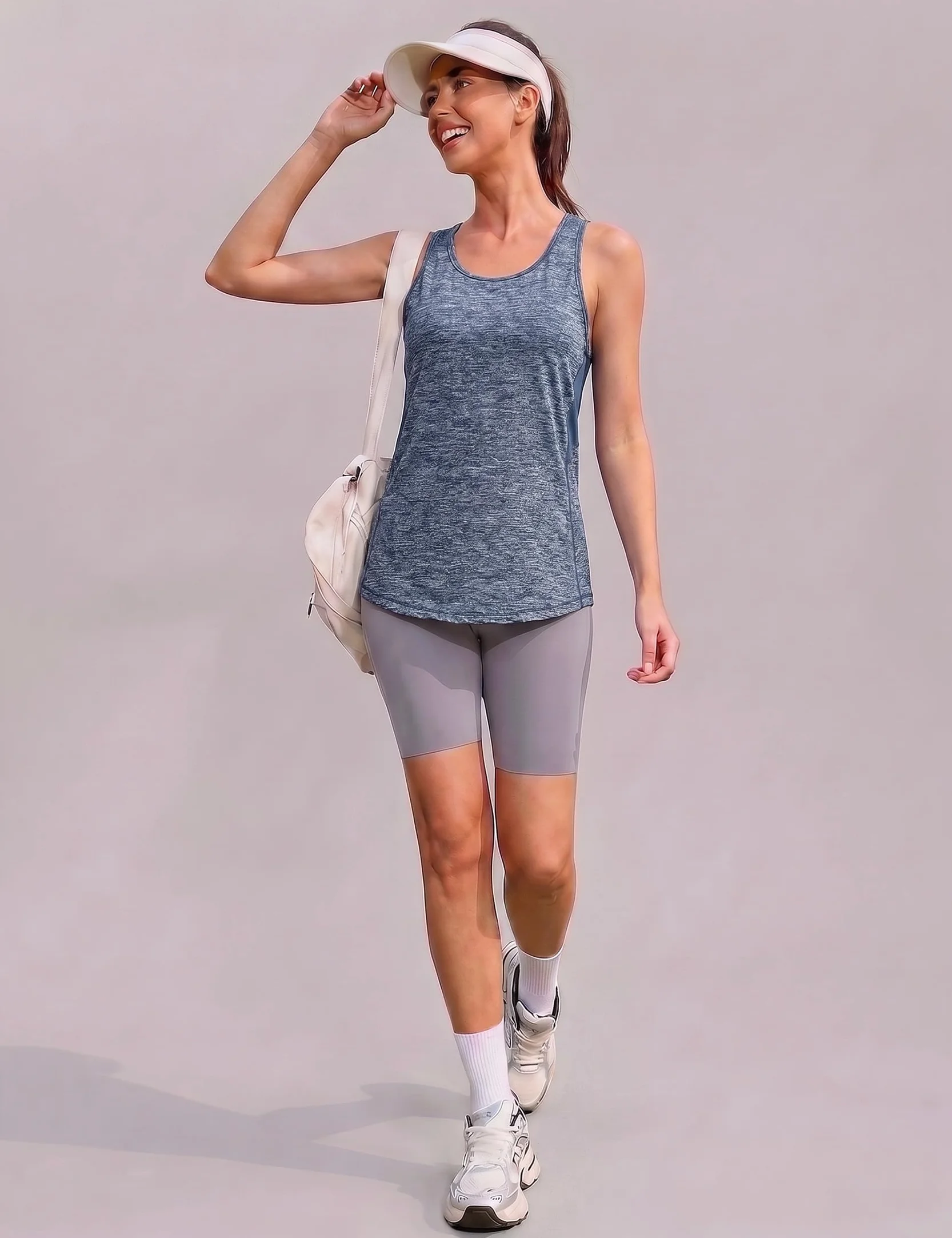 Débardeur de Sport Femme Léger Respirant Maillé sans Manches Séchage Rapide Dos Nageur Yoga Running Fitness S-3XL