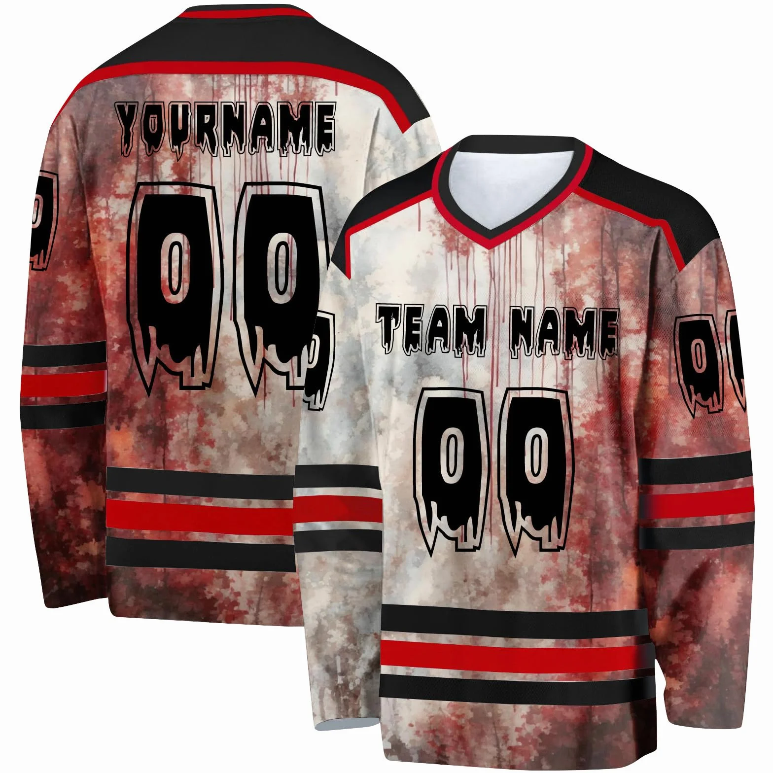 Maillot de Hockey Halloween personnalisé avec votre nom ST2