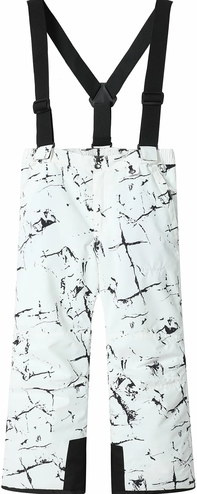 BenBoy Ski de Pantalon Enfant Softshell Imperméable Thermique Étanche Bretelles Amovibles Hiver